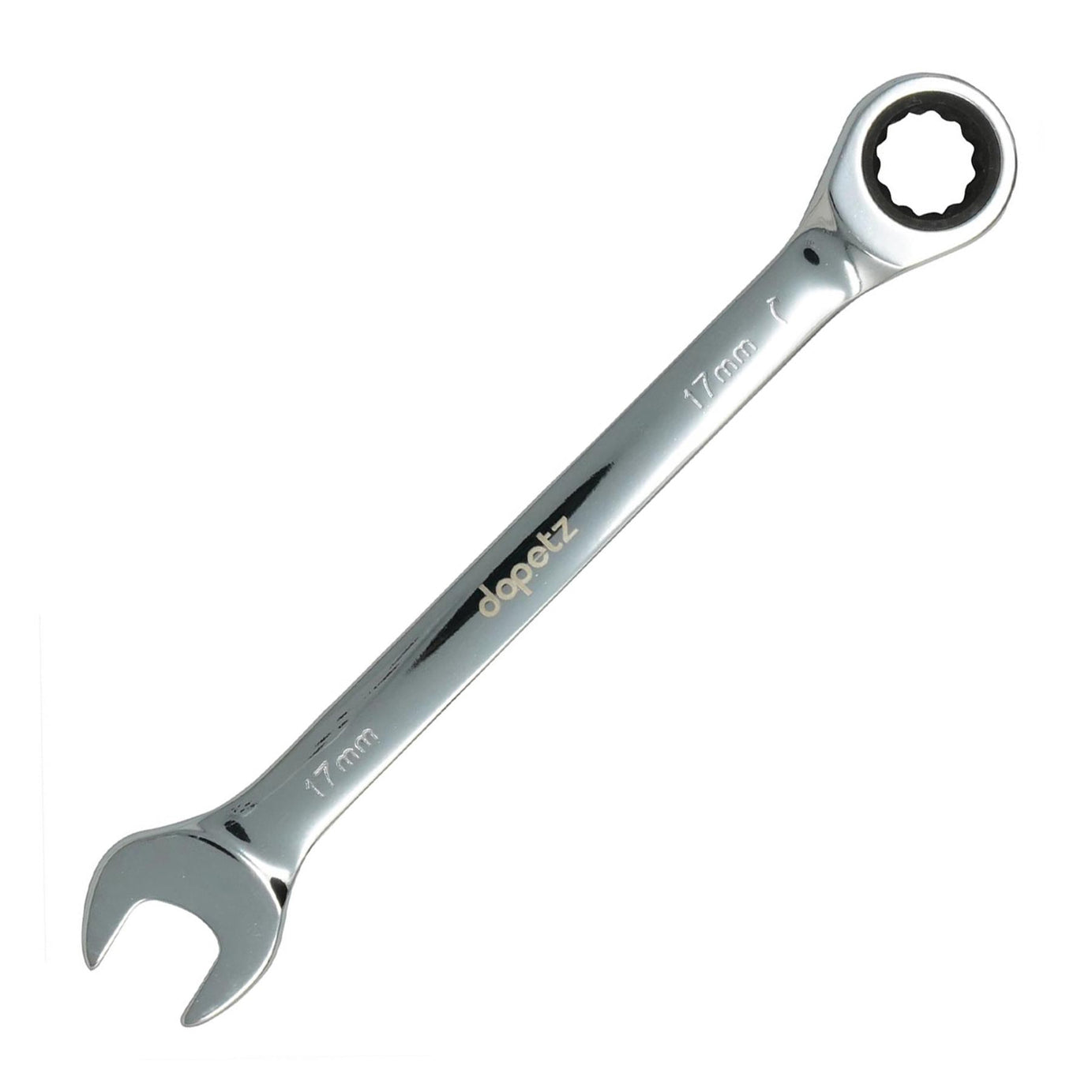 Fixed Head Ratchet Metric Spanner Open End Ring Combination 17mm By Dapetz