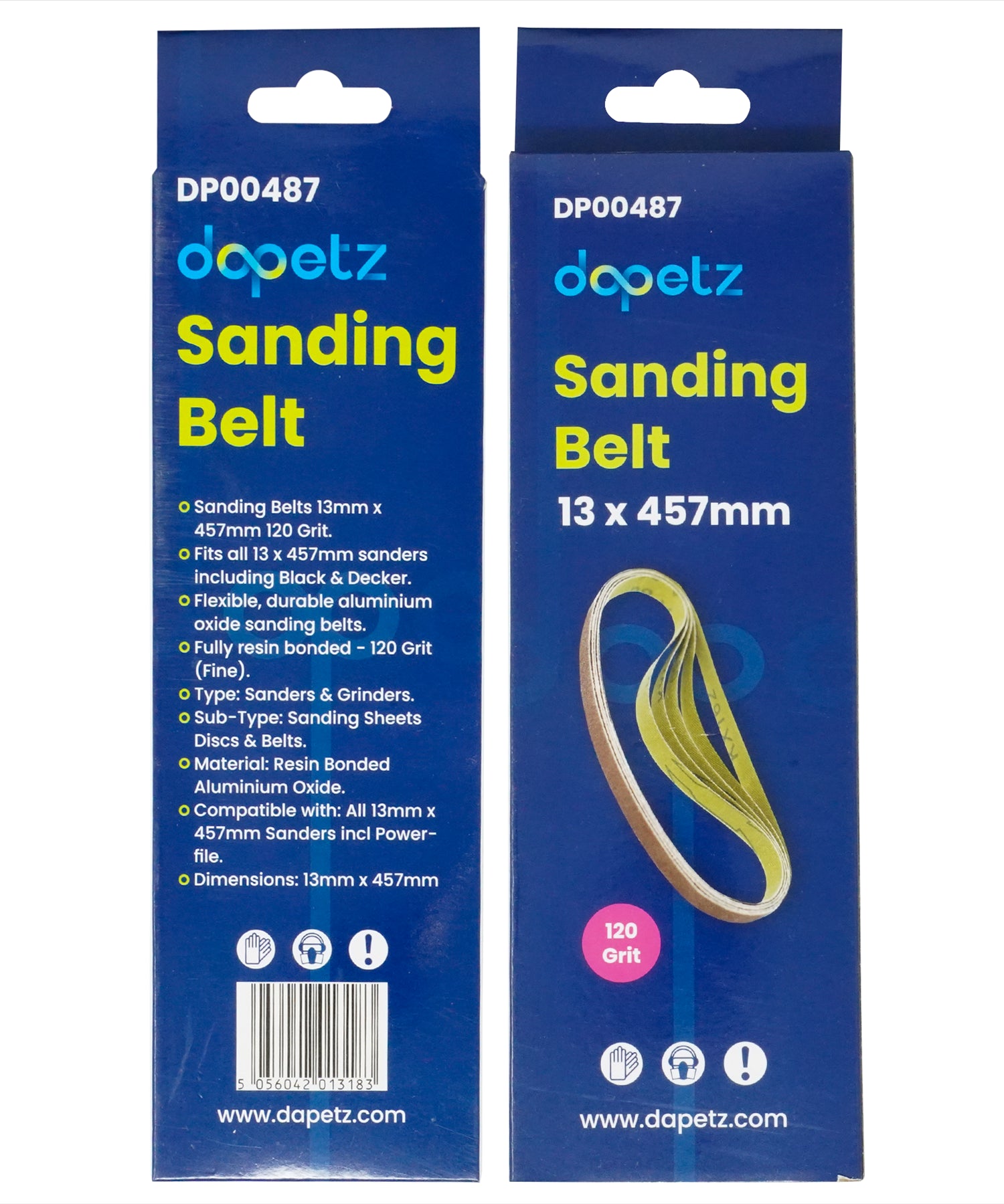 Dapetz Sanding Belts 120 Grit Aluminium Oxide Power Tool Sander Belt 13 x 457mm (20 Pack)