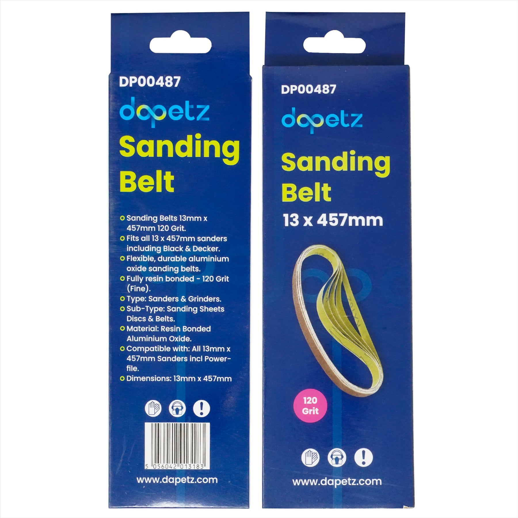 Dapetz Sanding Belts 120 Grit Aluminium Oxide Power Tool Sander Belt 13 x 457mm (20 Pack)
