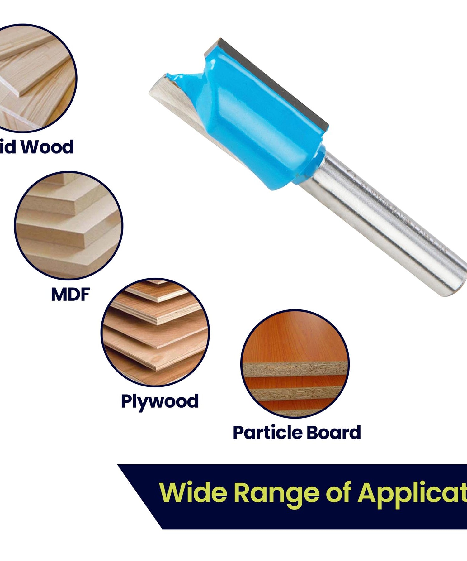 Straight 2 Flute Router Bit Cutter 1/4" Shank Carbide TCT Groove Metric 15x20mm