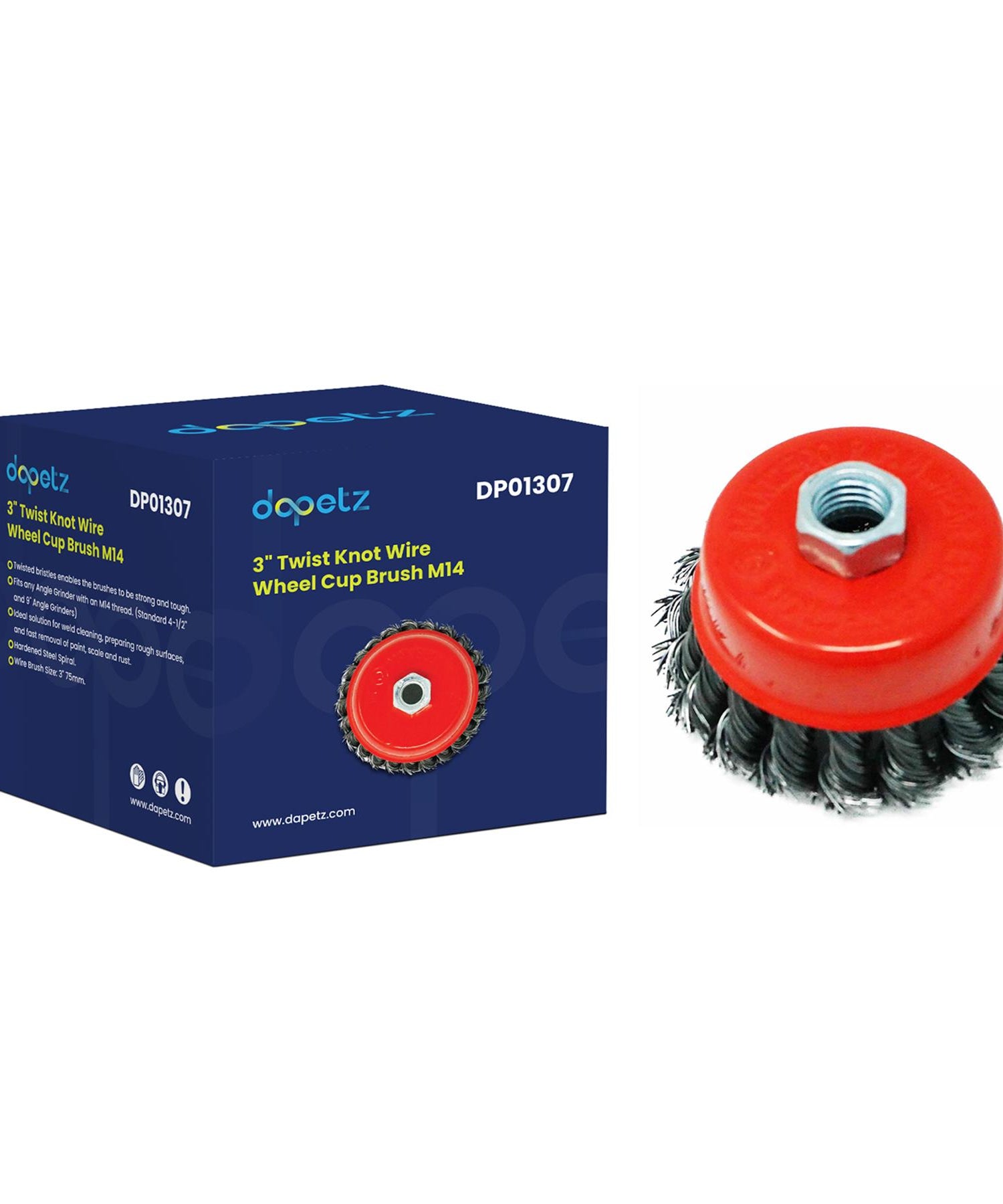 10x Twist Knot Wire Wheel Cup Brush Set For Angle Grinder 3" M14 Crew By Dapetz