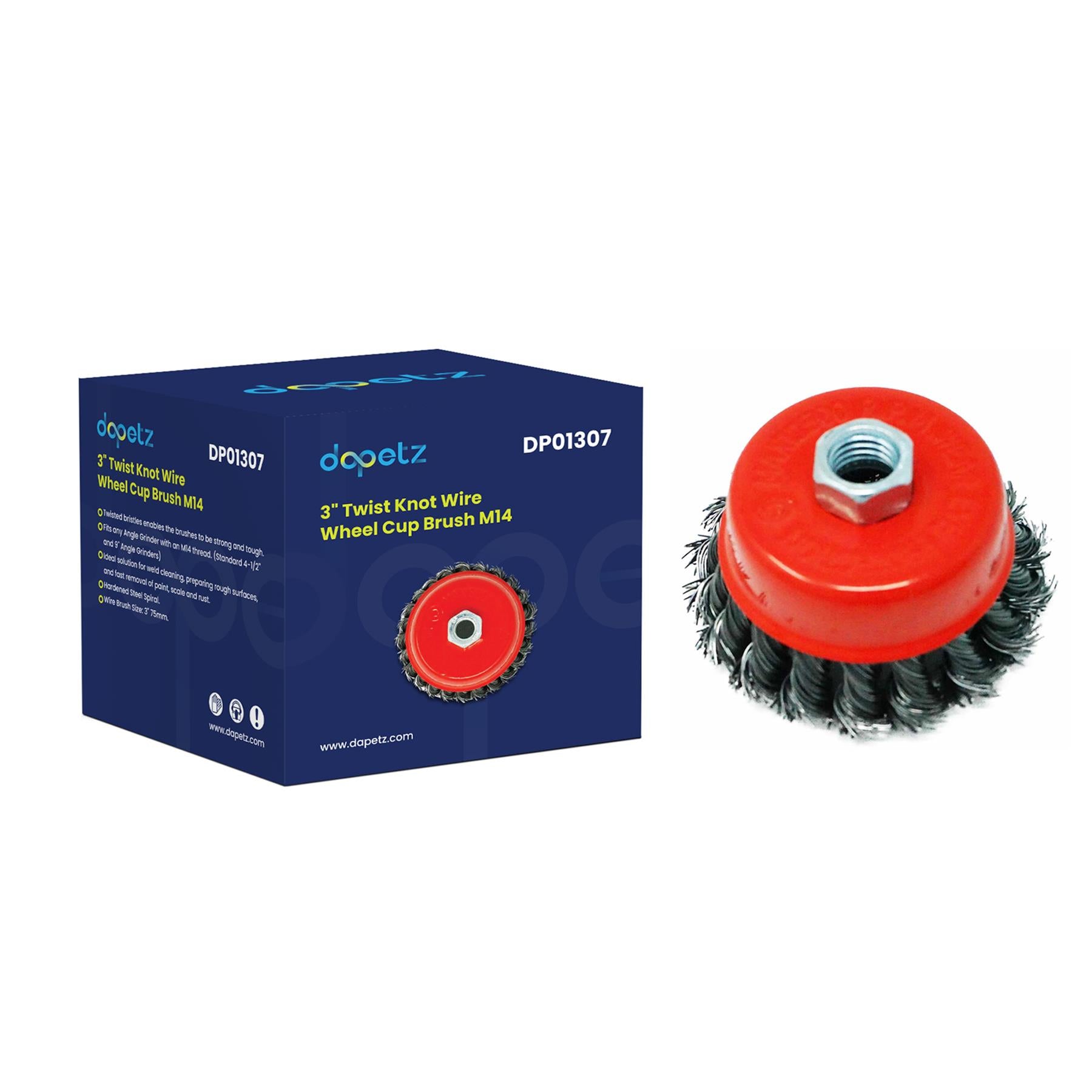 10x Twist Knot Wire Wheel Cup Brush Set For Angle Grinder 3" M14 Crew By Dapetz