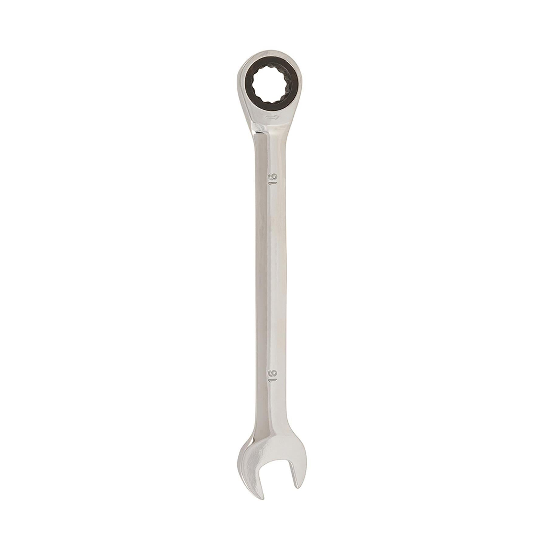 Fixed Head Ratchet Metric Spanner 16mm Open End Ring Combination By Dapetz