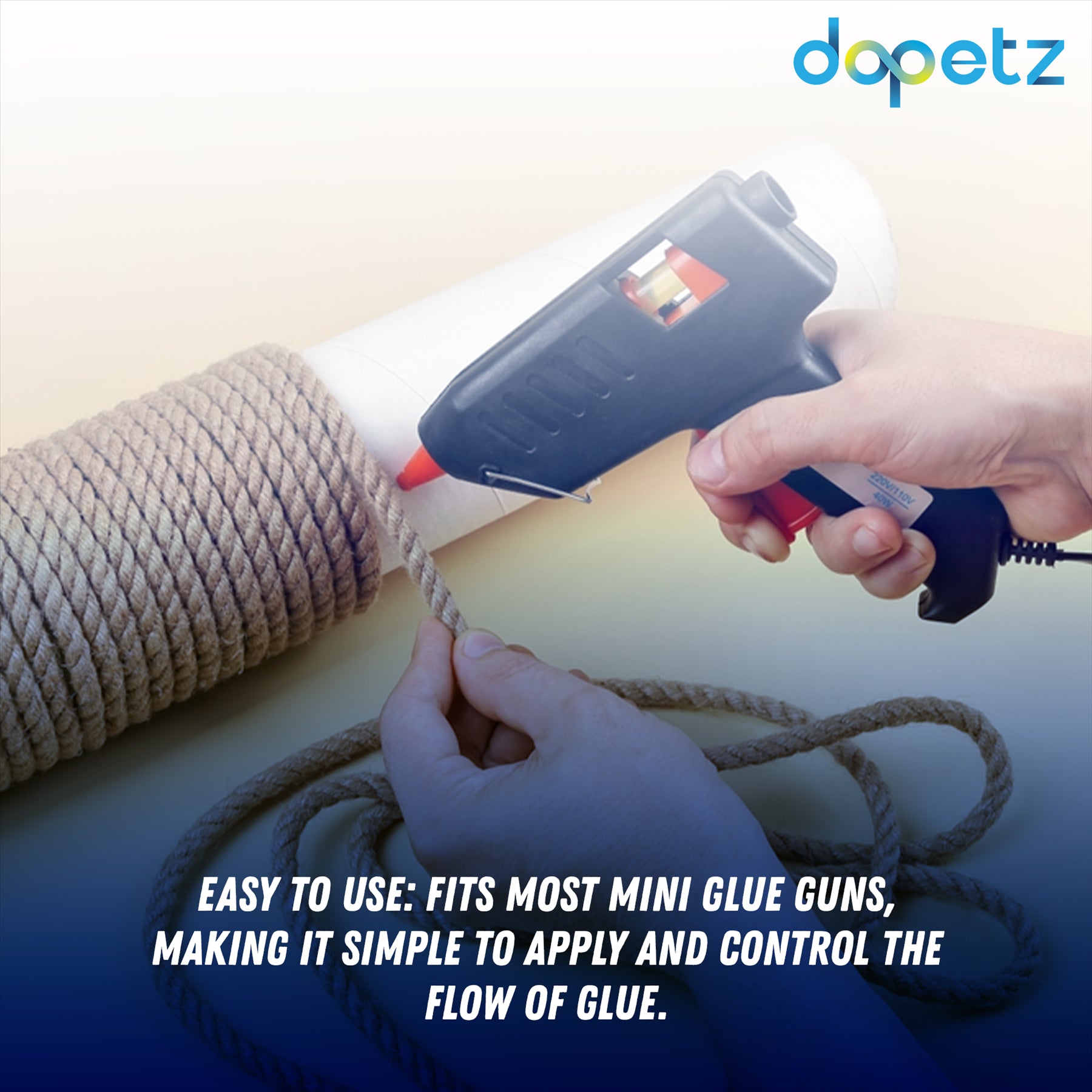 Hot Melt Glue Gun Sticks 7mm x 200mm – Clear Adhesive for Mini Craft Glue Guns (50pcs) By Dapetz