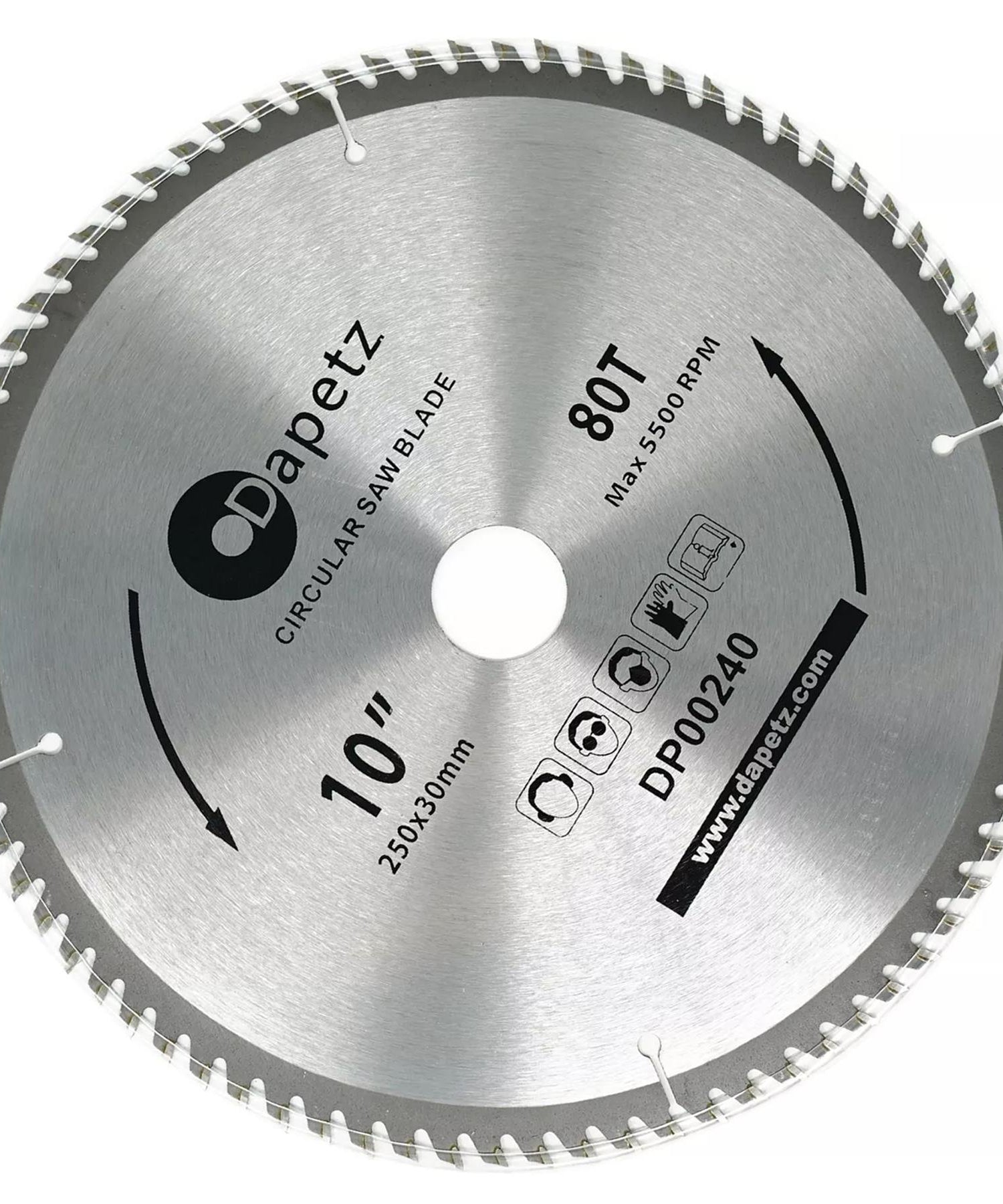 Circular Saw Blade 30mm Bore 25mm 20mm 16mm Rings Mitre 10" 80T Fine Cut 250mm by Daptez