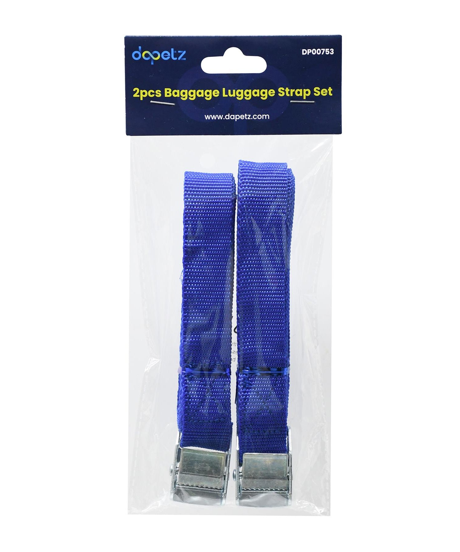 (Pack of 4 )Cam Buckle Tie Down Strap 2.5M X 25mm With Metal Cam Buckle by Daptez