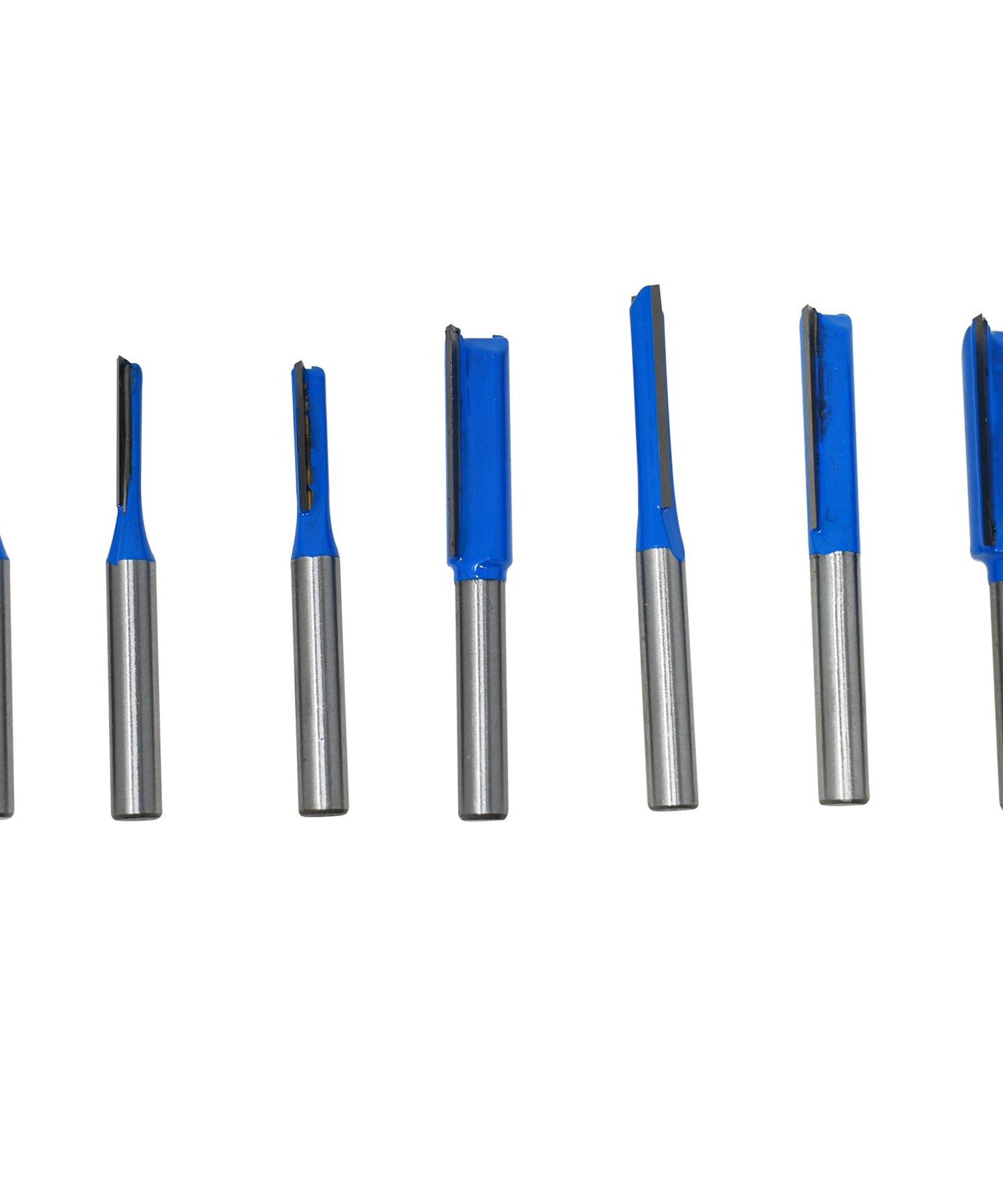 7Pcs Single Double Flute Straight Router Bit Set 1/4" Shank Woodworking Grove