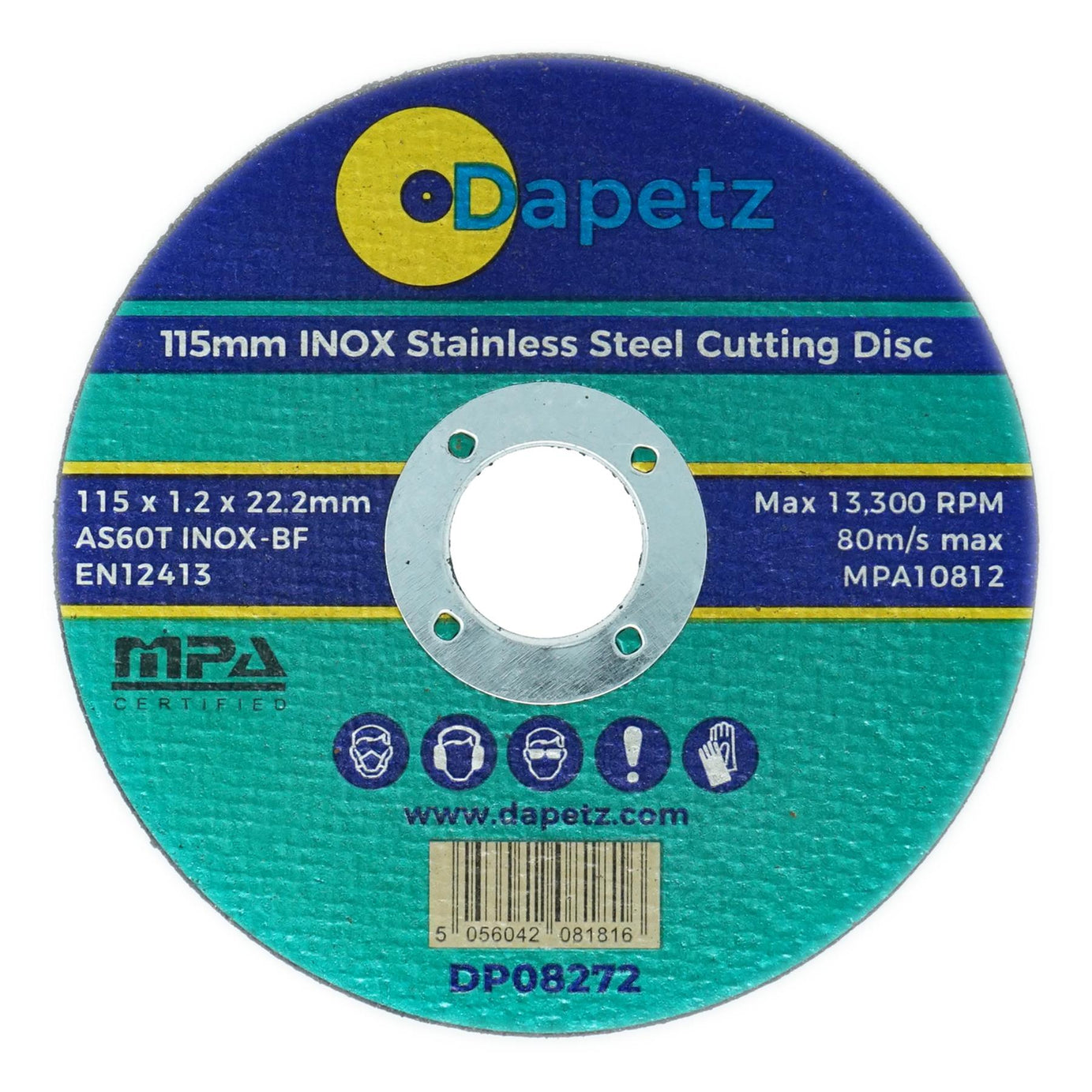 Cutting Disc For Metal Steel INOX Stainless 115mm Super Thin 1.2mm Blade 10 Pc By Dapetz