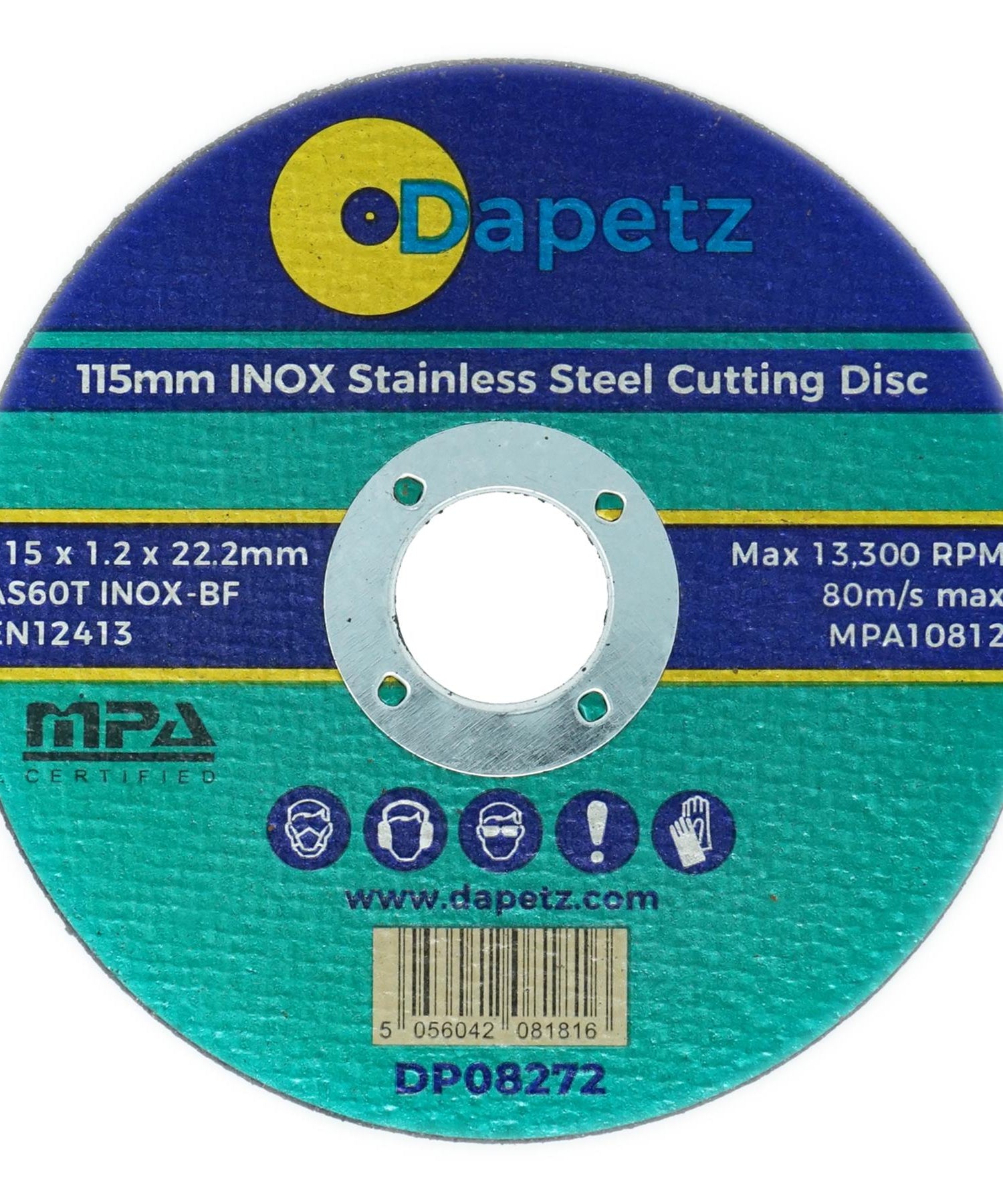 Cutting Disc For Metal Steel INOX Stainless 115mm Super Thin 1.2mm Blade 10 Pc By Dapetz