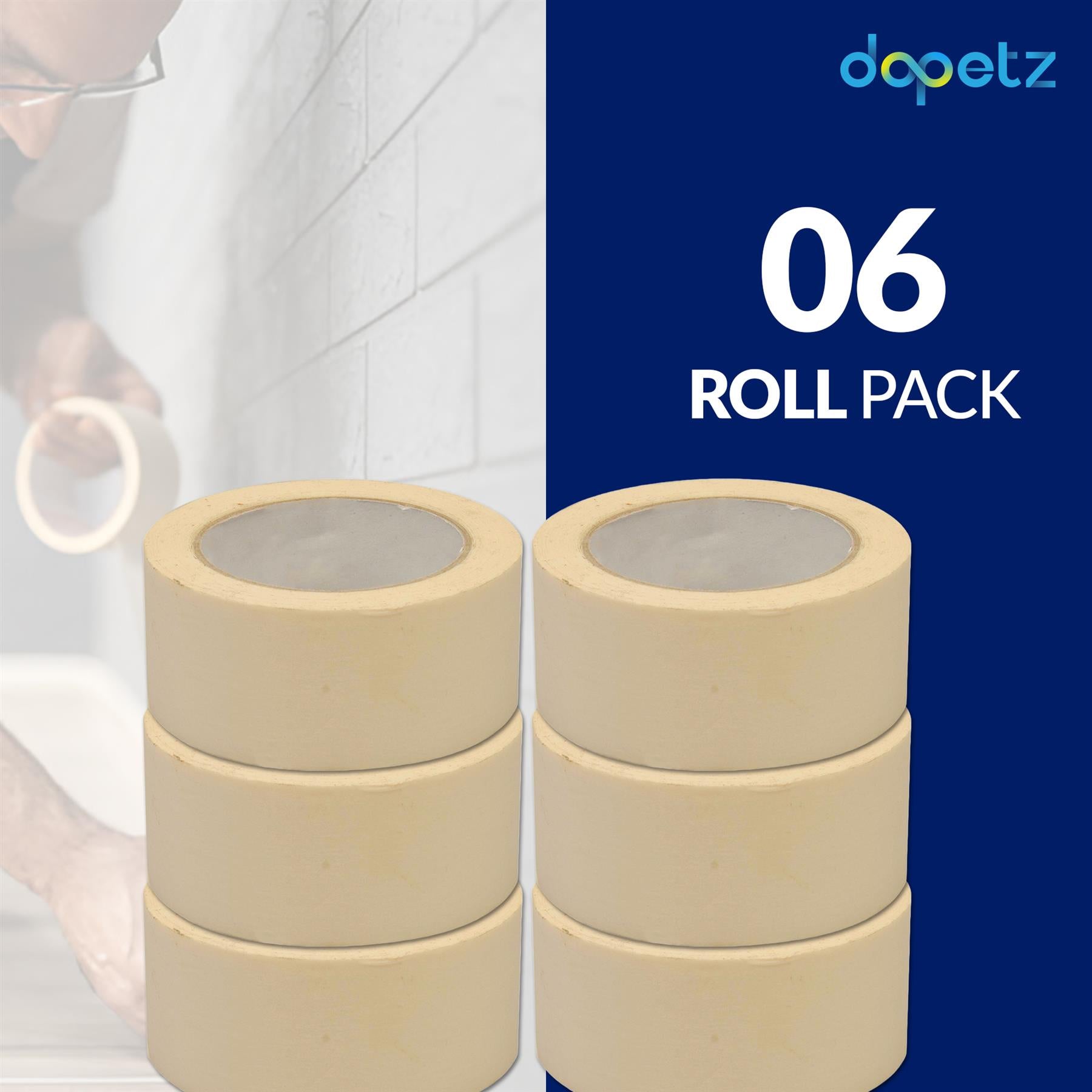 Masking Tape Professional 75mm x 50m Painting Automotive Auto Car White 6PCS By Dapetz