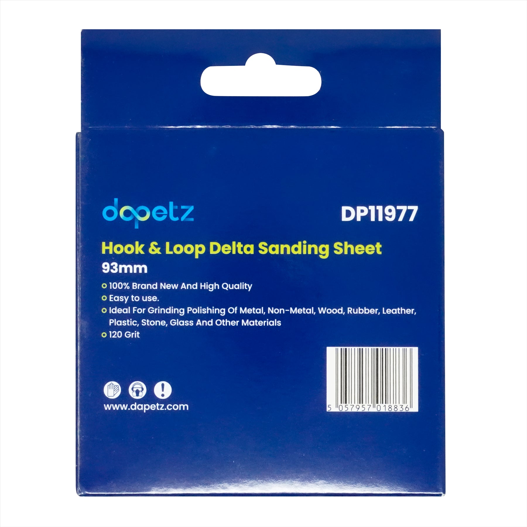 Dapetz Mouse Sanding Sheet 120 Grit Sandpaper Detail Palm Sander Pad 93mm (Pack of 5)