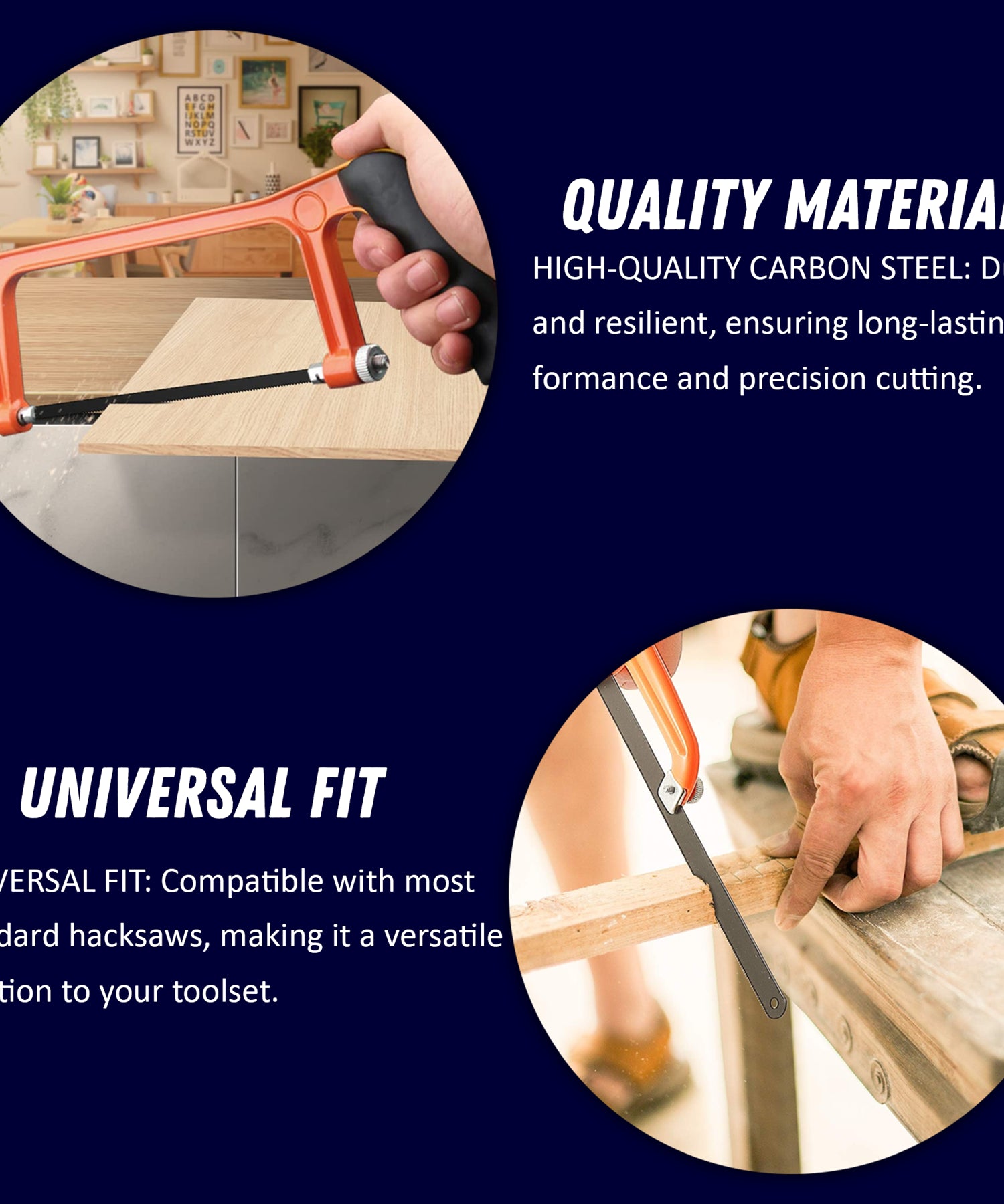 5X Hacksaw Blades Set Heavy Duty Shatter Proof 300mm 12" Bi-Metal 24 TPI By Dapetz