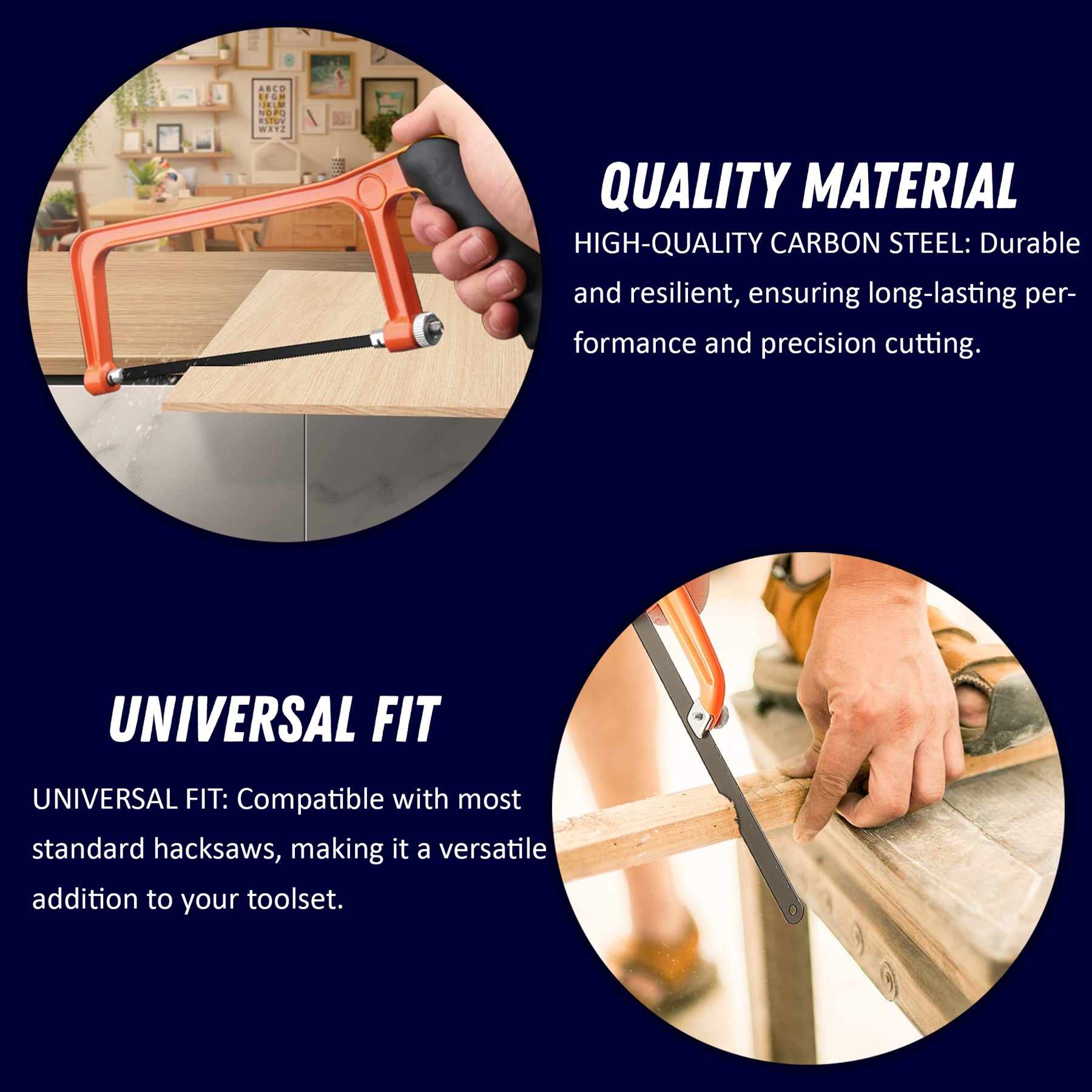 5X Hacksaw Blades Set Heavy Duty Shatter Proof 300mm 12" Bi-Metal 24 TPI By Dapetz