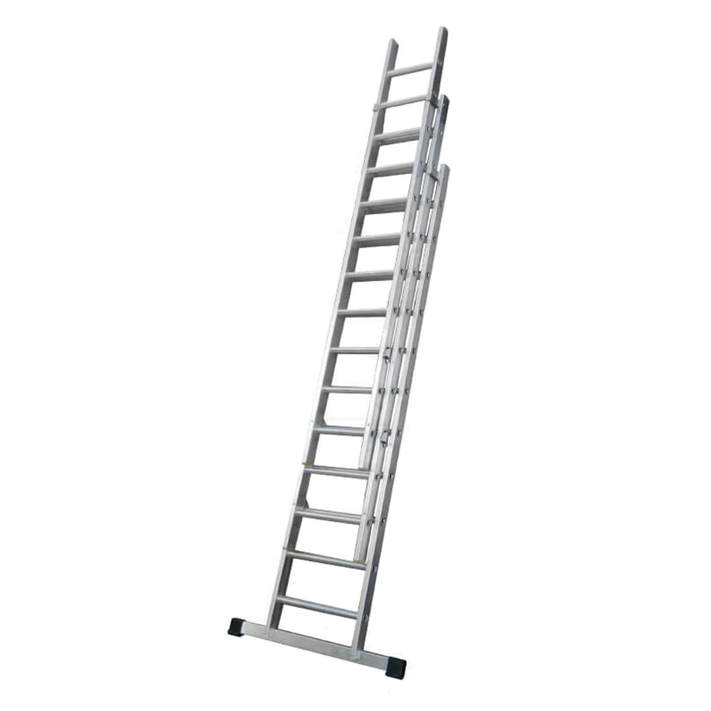 Dapetz PRo 13 Rung Aluminium Extension Ladder 3.5m, Triple Section, Made In Uk