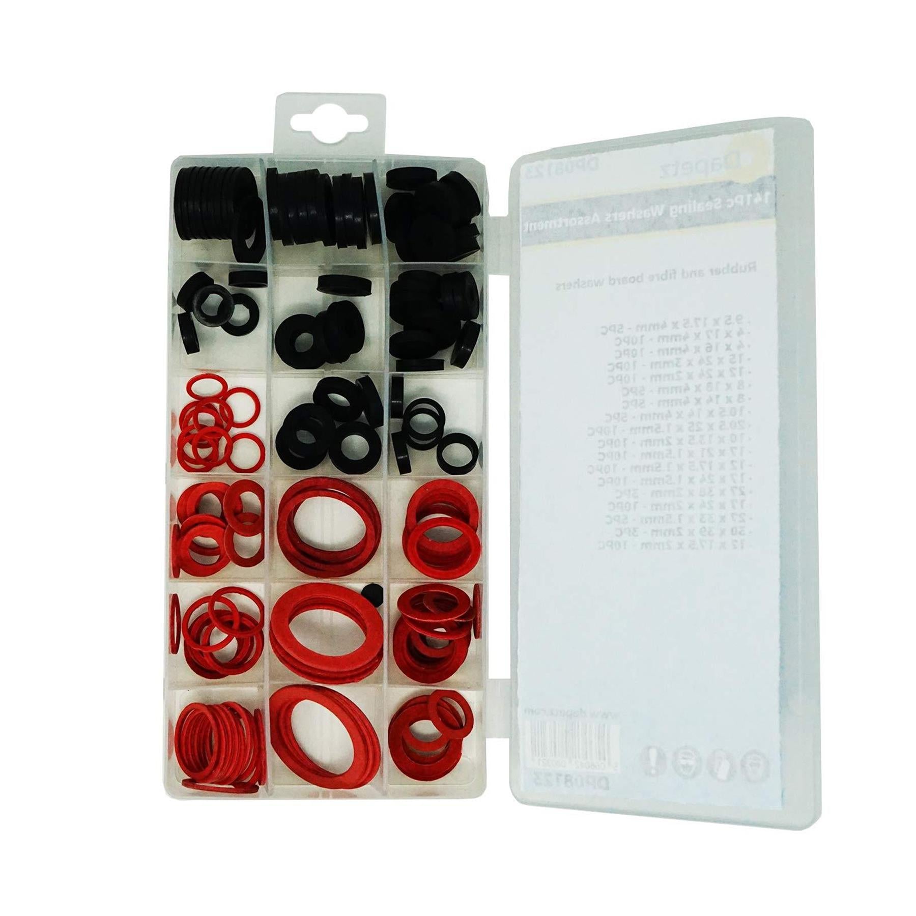 Assortment Box Washers Shower Plumbers 144Pc Dapetz