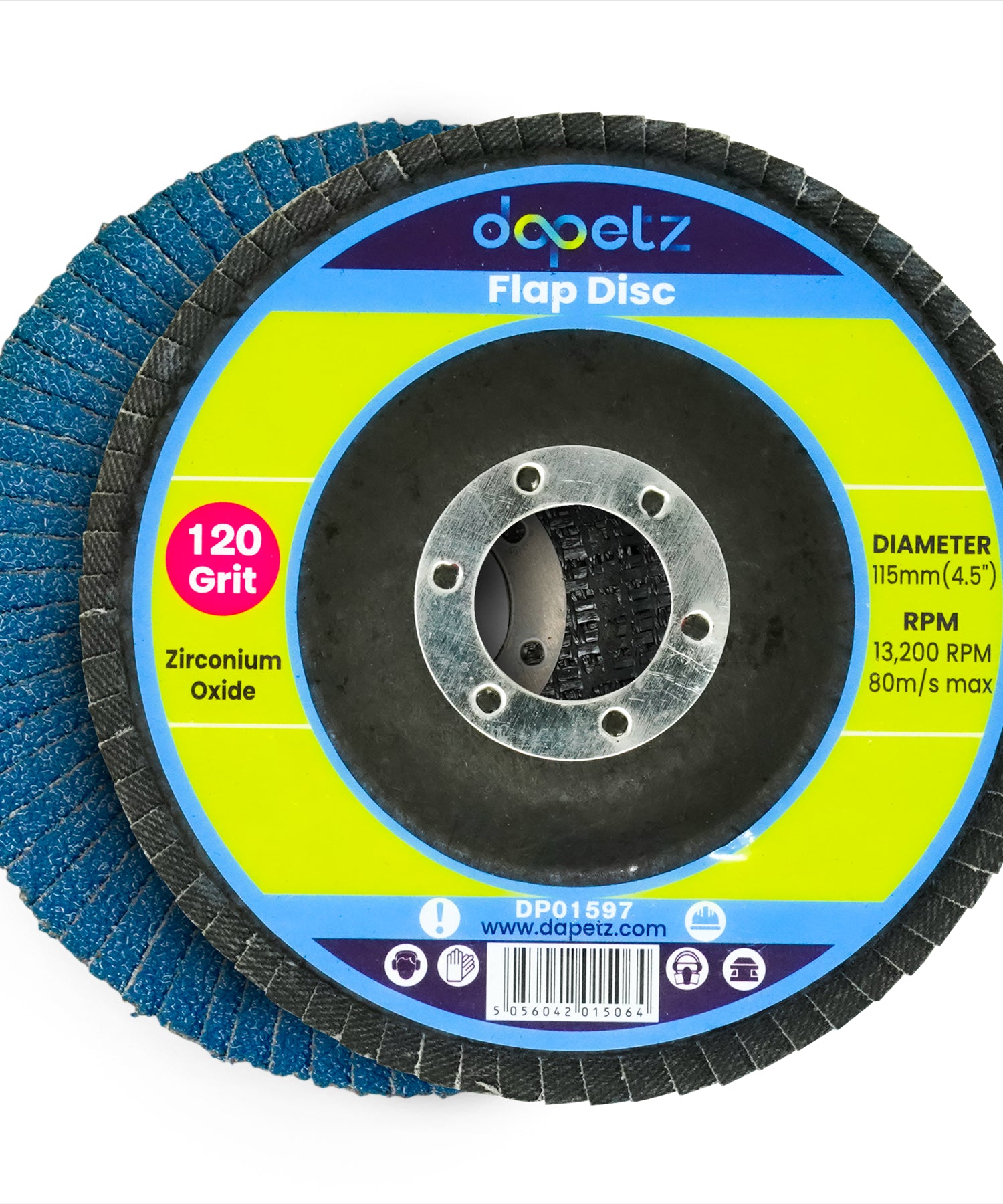 Flap Sanding Disc 4.5" 115mm 120 Grit Grinding Zirconium Oxide Wheels 25PCS By Dapetz