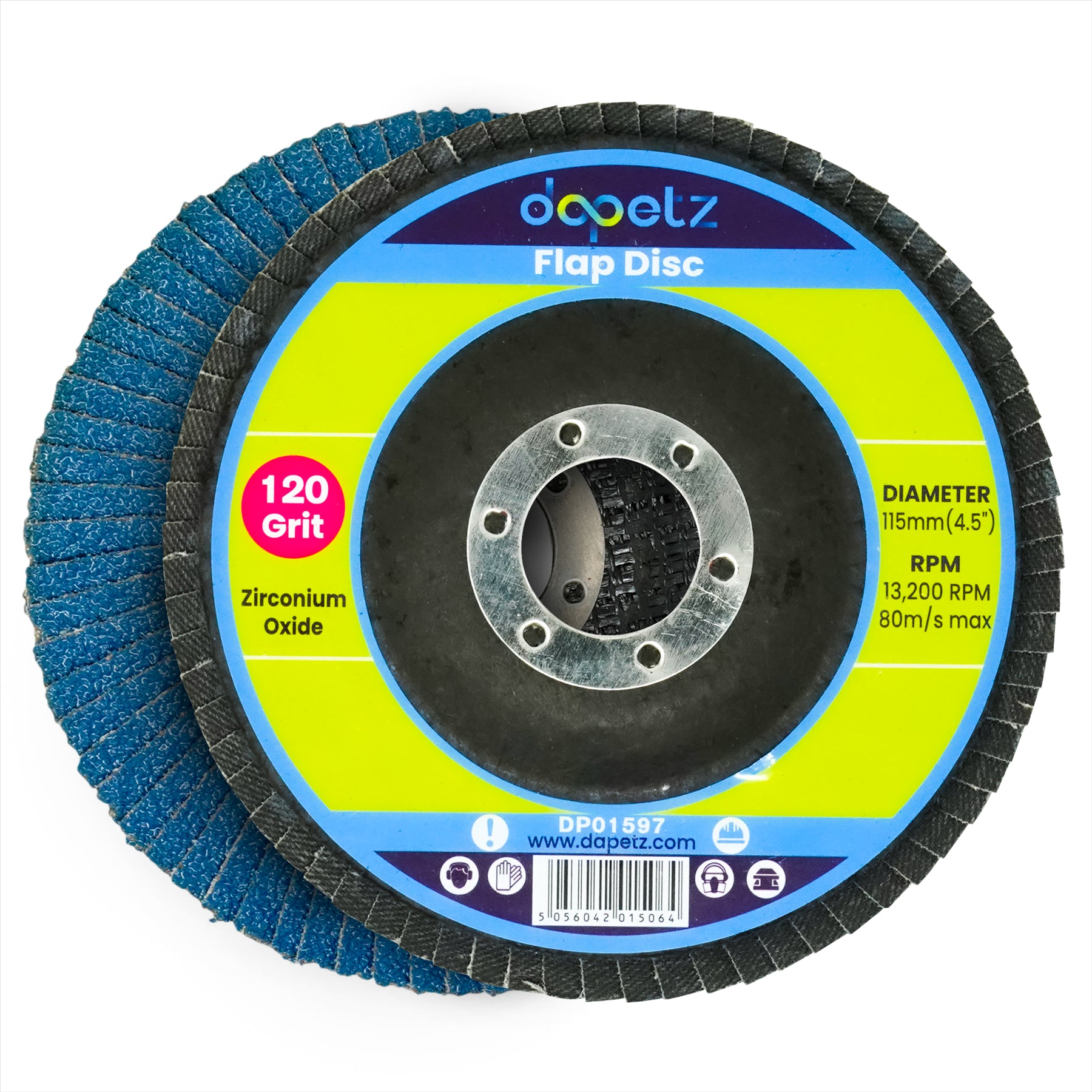 Flap Sanding Disc 4.5" 115mm 120 Grit Grinding Zirconium Oxide Wheels 25PCS By Dapetz