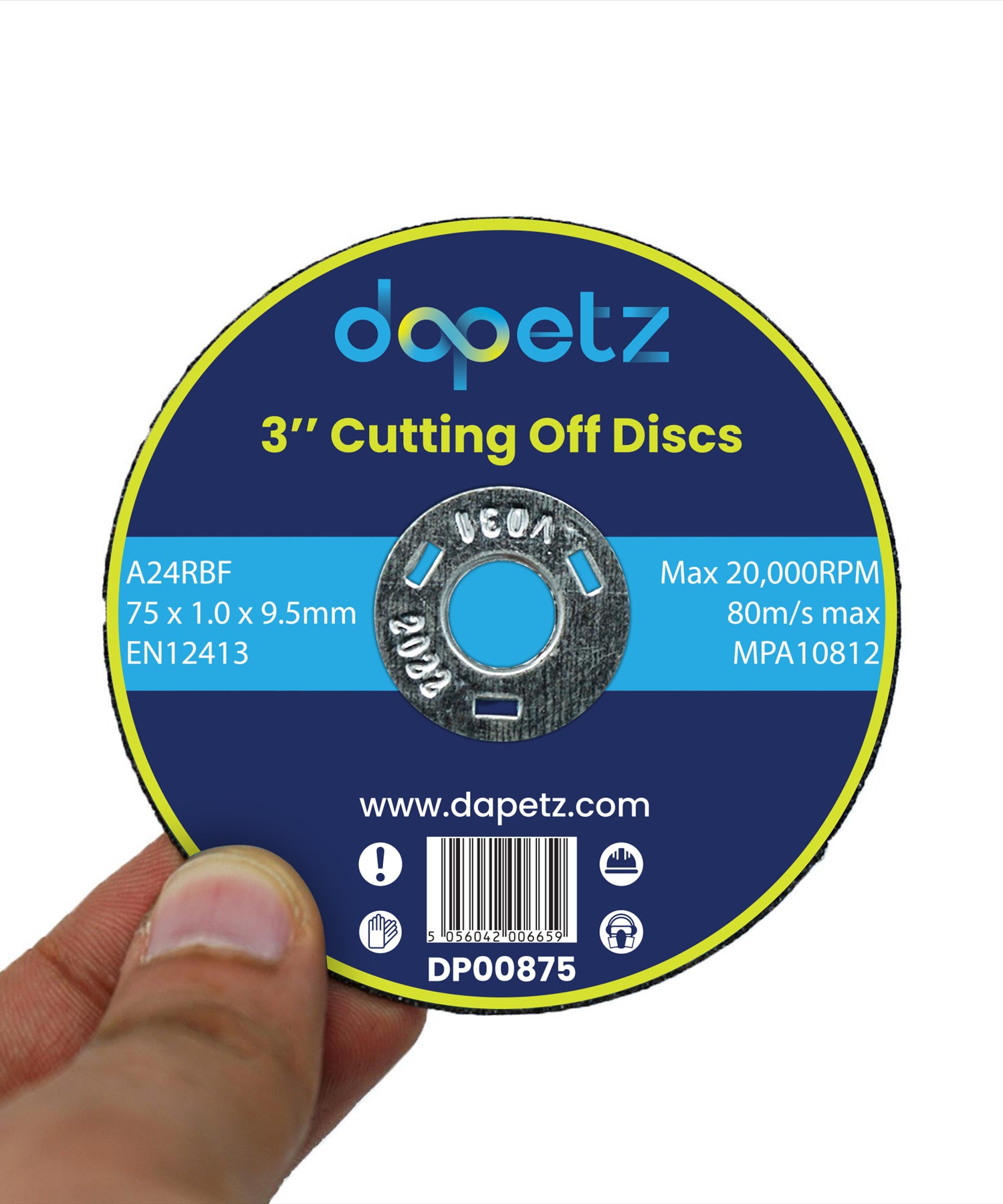 Dapetz Metal Cutting Discs 3" 75mm, Air Cut Off Thin Slitting Discs (Pack of 50)
