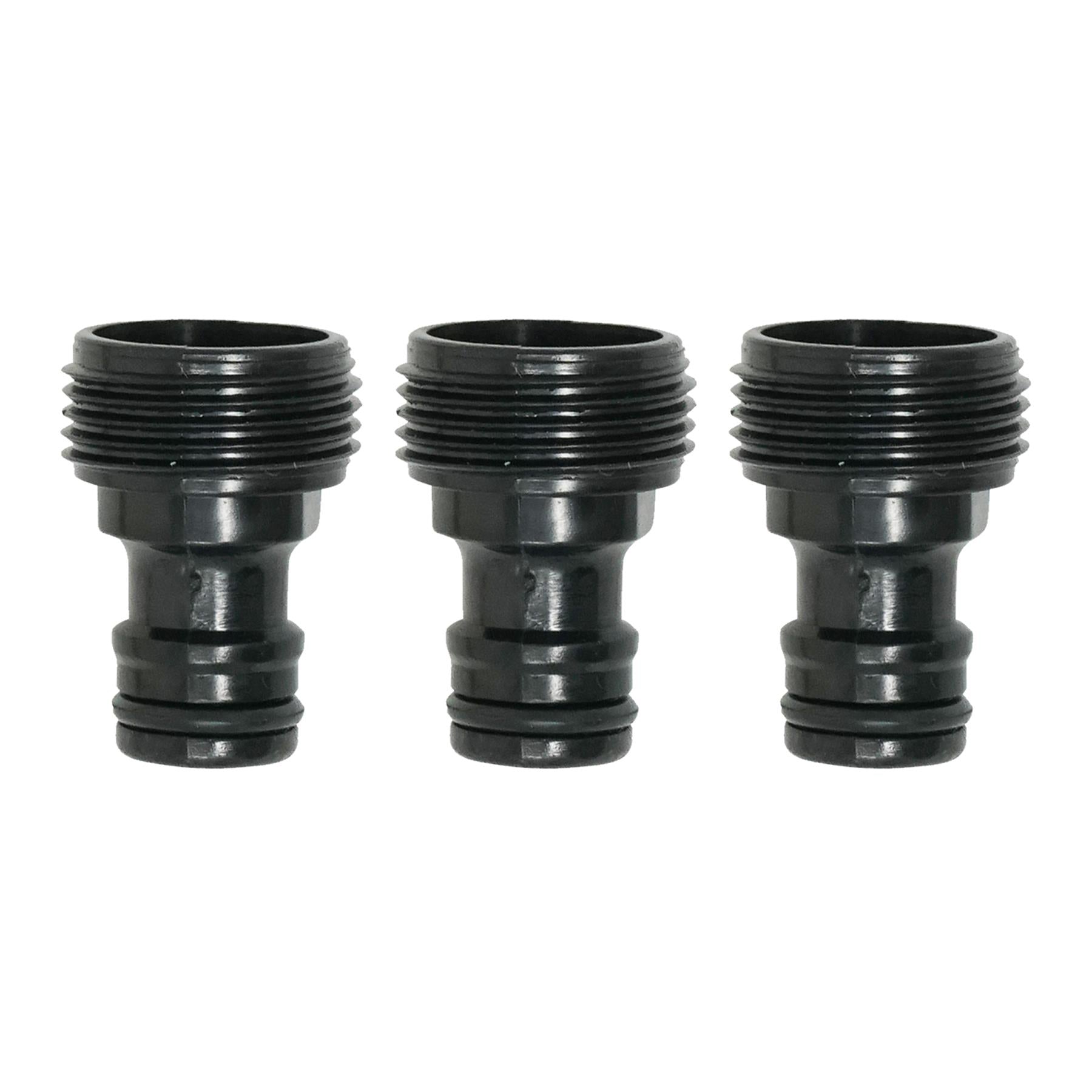 3x Tap Adaptor Male 3/4" Garden Water Tap Hose Pipe Connector Screw BSP Fitting By Dapetz