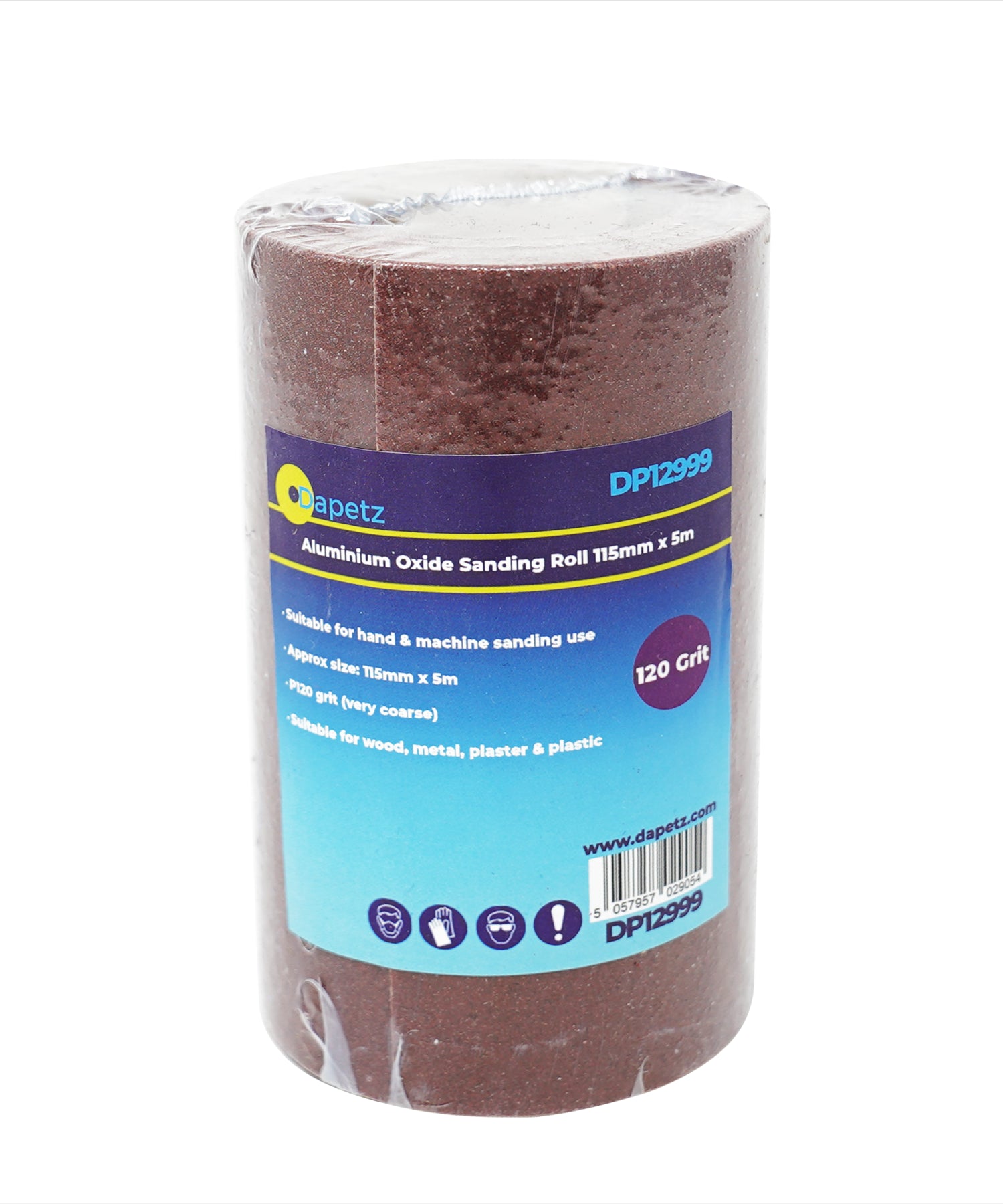 5m Aluminium Oxide Sanding Roll 115mm 40/60/80/120 Grit Anti Clog Sandpaper By Dapetz