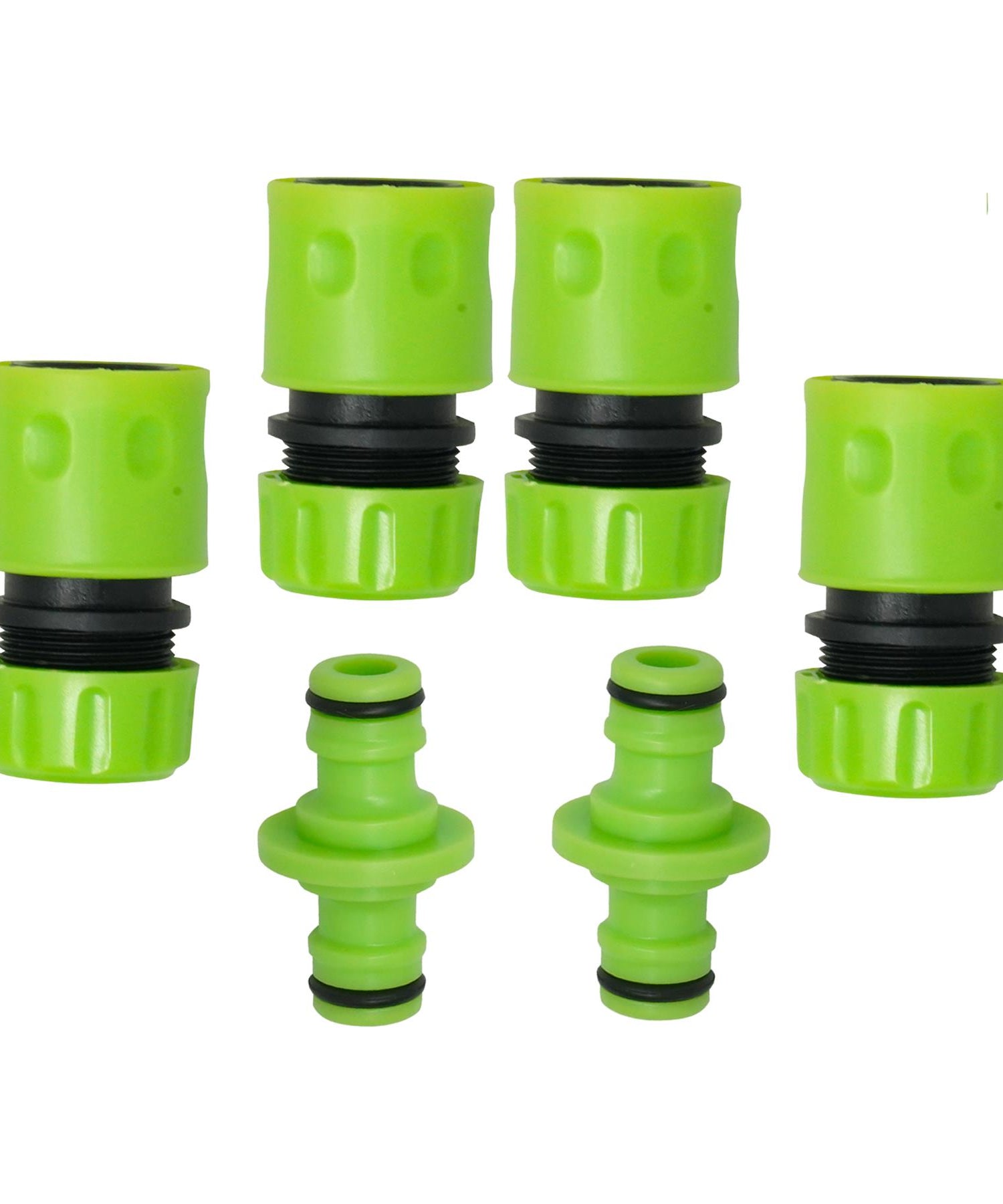 Garden Hose Fitting Set 1/2" – 2X 2-Way Male Connector + 4X Female Hose Connector By Dapetz