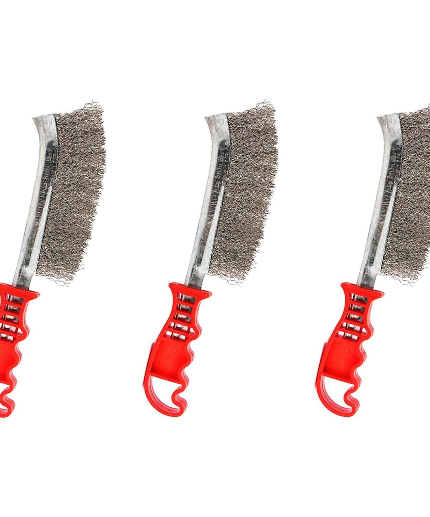 (Pack of 3) Heavy Duty Spid Wire Hand Brush | Stainless Steel Bristles for Rust Removal by Dapetz