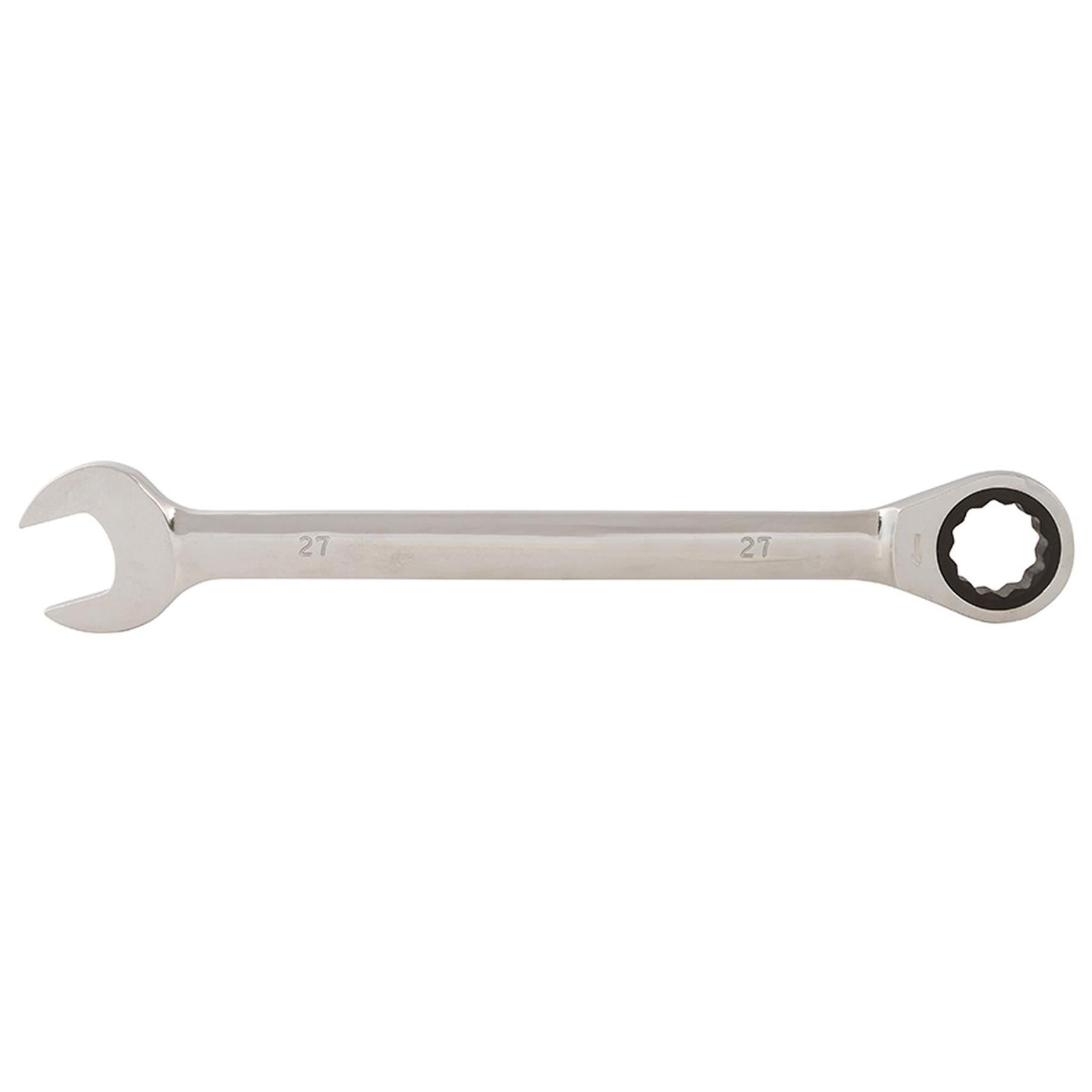 Fixed Head Ratchet Metric Spanner Open End Ring Combination 27mm