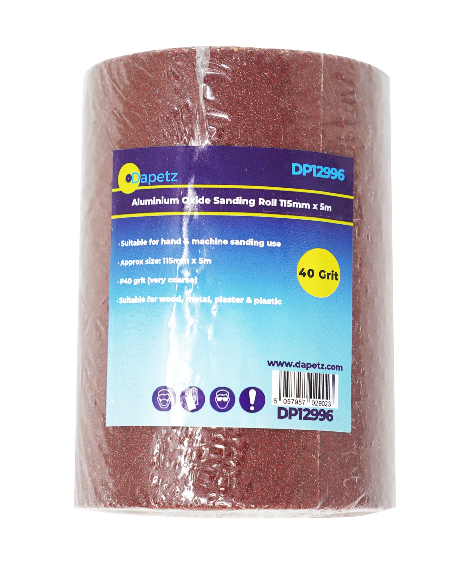 ALUMINIUM OXIDE SANDING ROLL 115mm 5m RED GRIT 40 SANDPAPER SAND WOODWORK by Daptez