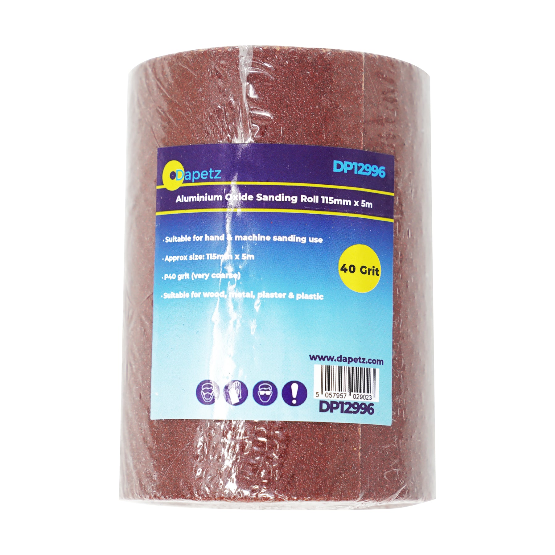 ALUMINIUM OXIDE SANDING ROLL 115mm 5m RED GRIT 40 SANDPAPER SAND WOODWORK by Daptez