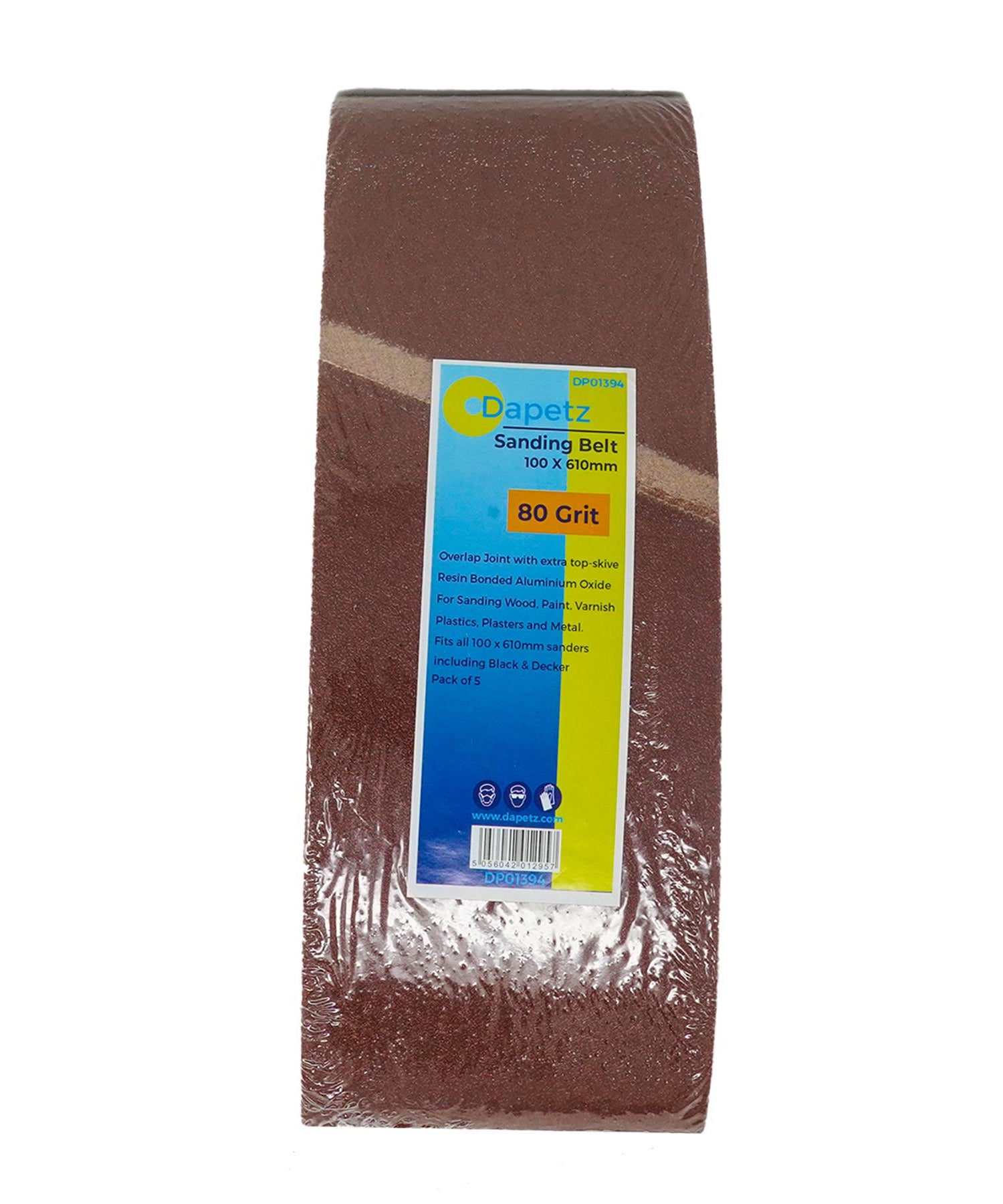 Sander Sanding Belts With Extra Top Skive 100 X 610mm 80 Grit Medium 5PCS By Dapetz