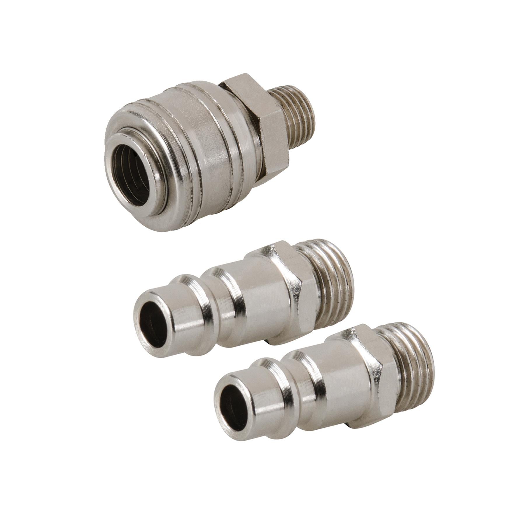 Male Euro Air Line Hose Fitting Connector Quick Release Coupler 1/4" BSP 3Pcs