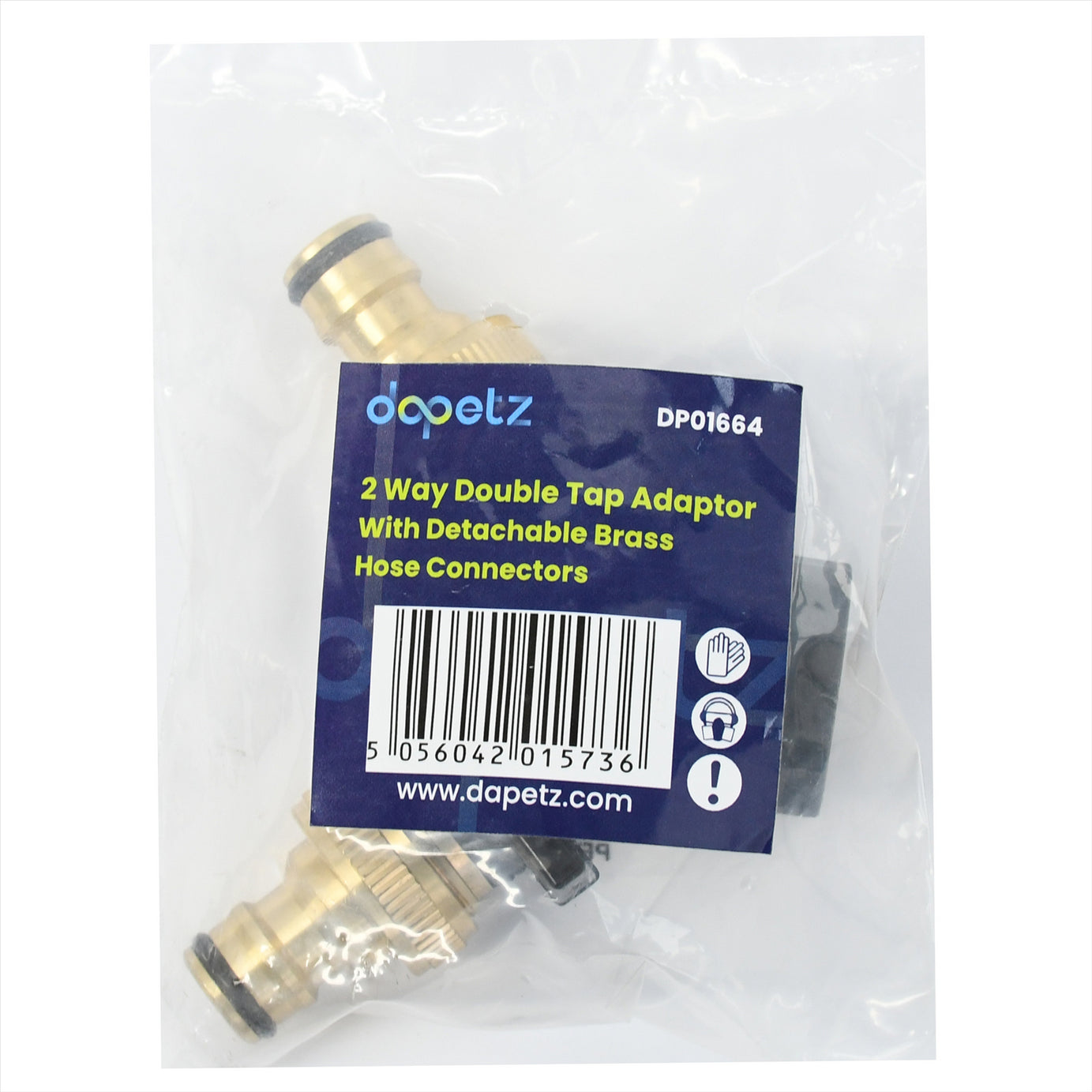 2-Way Hose Connector Splitter 3/4" Brass Double Garden Tap Adapter | Strong Metal by Dapetz