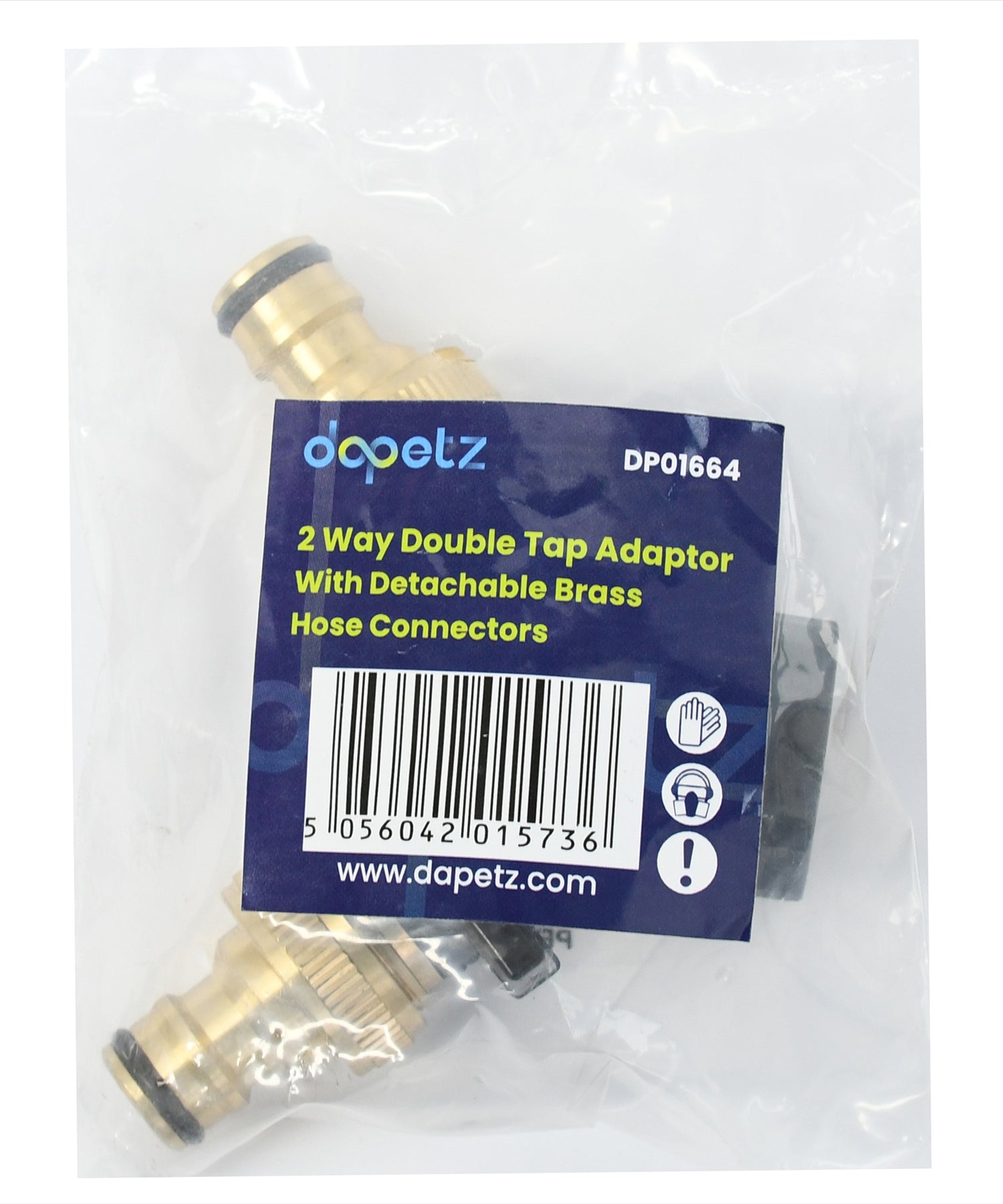 2-Way Hose Connector Splitter 3/4" Brass Double Garden Tap Adapter | Strong Metal by Dapetz