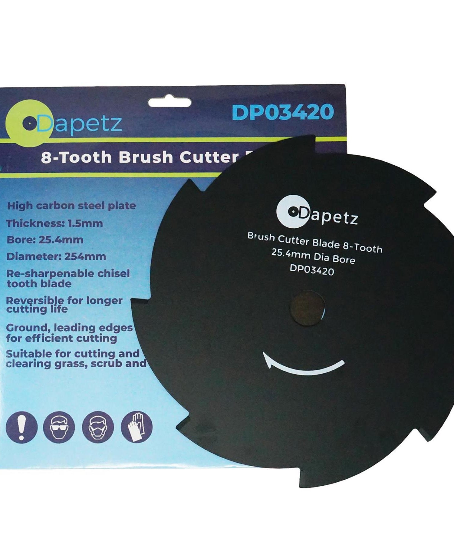 Cutter Blade Brush Tooth  25.4mm (1") Bore Strimmer 8 Dapetz