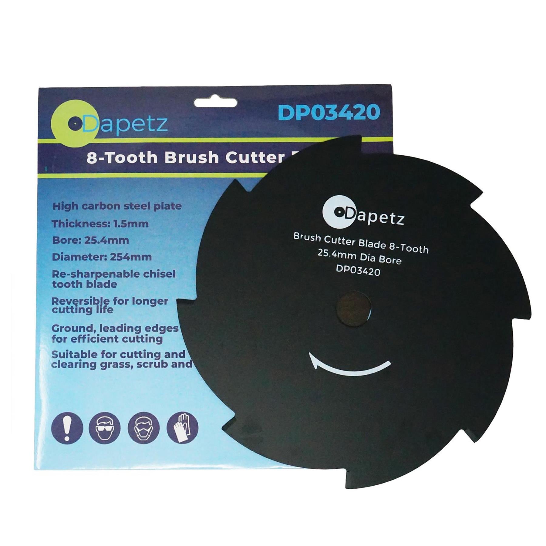 Cutter Blade Brush Tooth  25.4mm (1") Bore Strimmer 8 Dapetz
