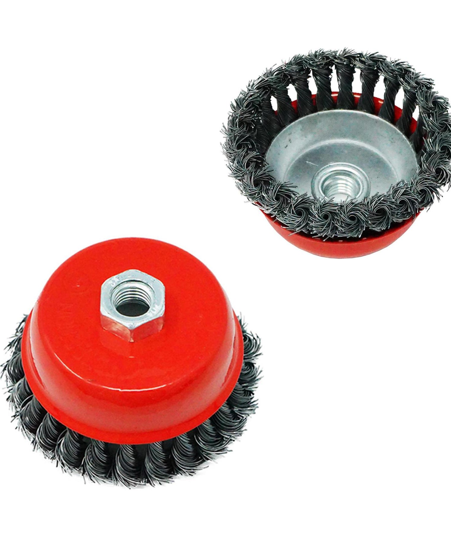 Twist Knot Wire Wheel Cup Brush 4" M14 for 4 1/2" 110mm Angle Grinder 10 Pack By Dapetz