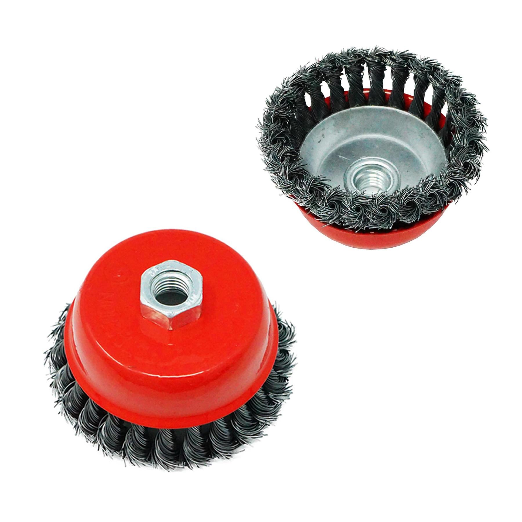 Twist Knot Wire Wheel Cup Brush 4" M14 for 4 1/2" 110mm Angle Grinder 10 Pack By Dapetz