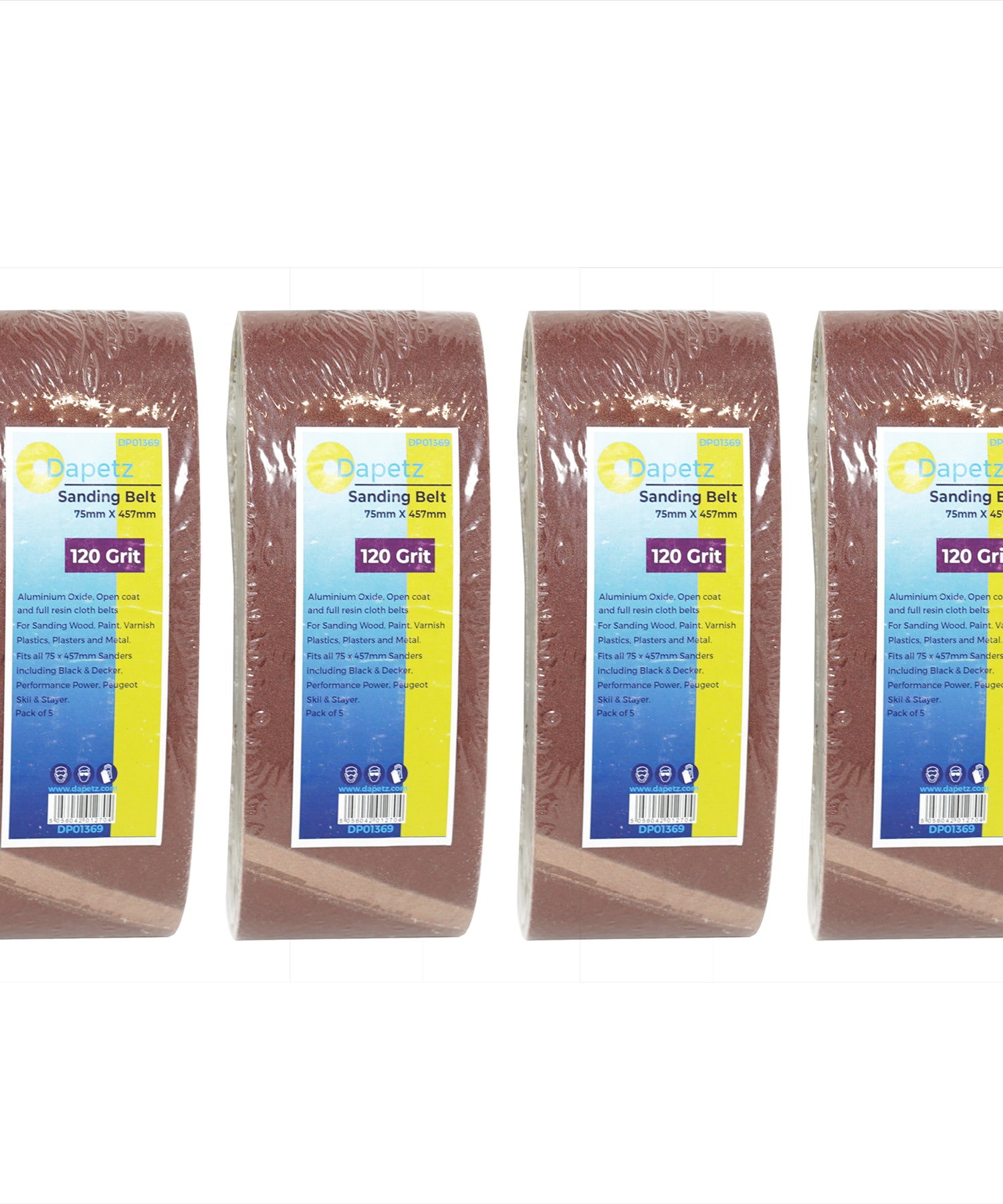 Sanding Belts 75 x 457mm Belt Sander 120 Grit for Makita Sander Sheets 20X By Dapetz