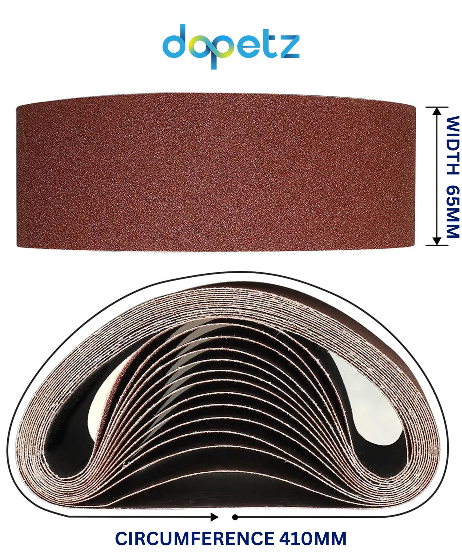 Sander Sanding Belts Power Tool 65mm x 410mm 80 Grit Medium 5PCS By Dapetz