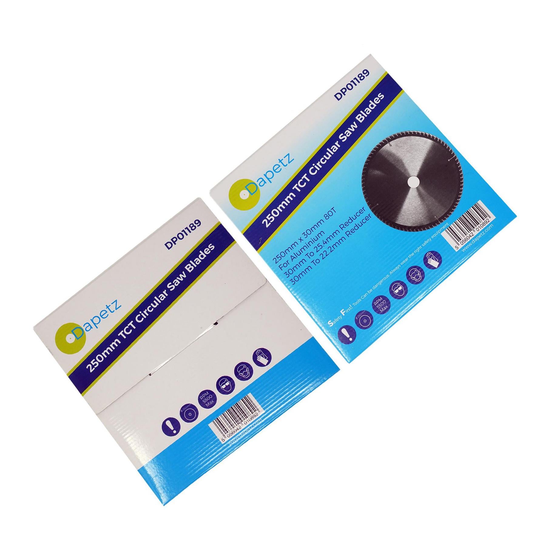 Teeth Aluminium Circular Saw Blade 250mm (10") 80 30mm Bore 25mm Rings Mitre by Dapetz