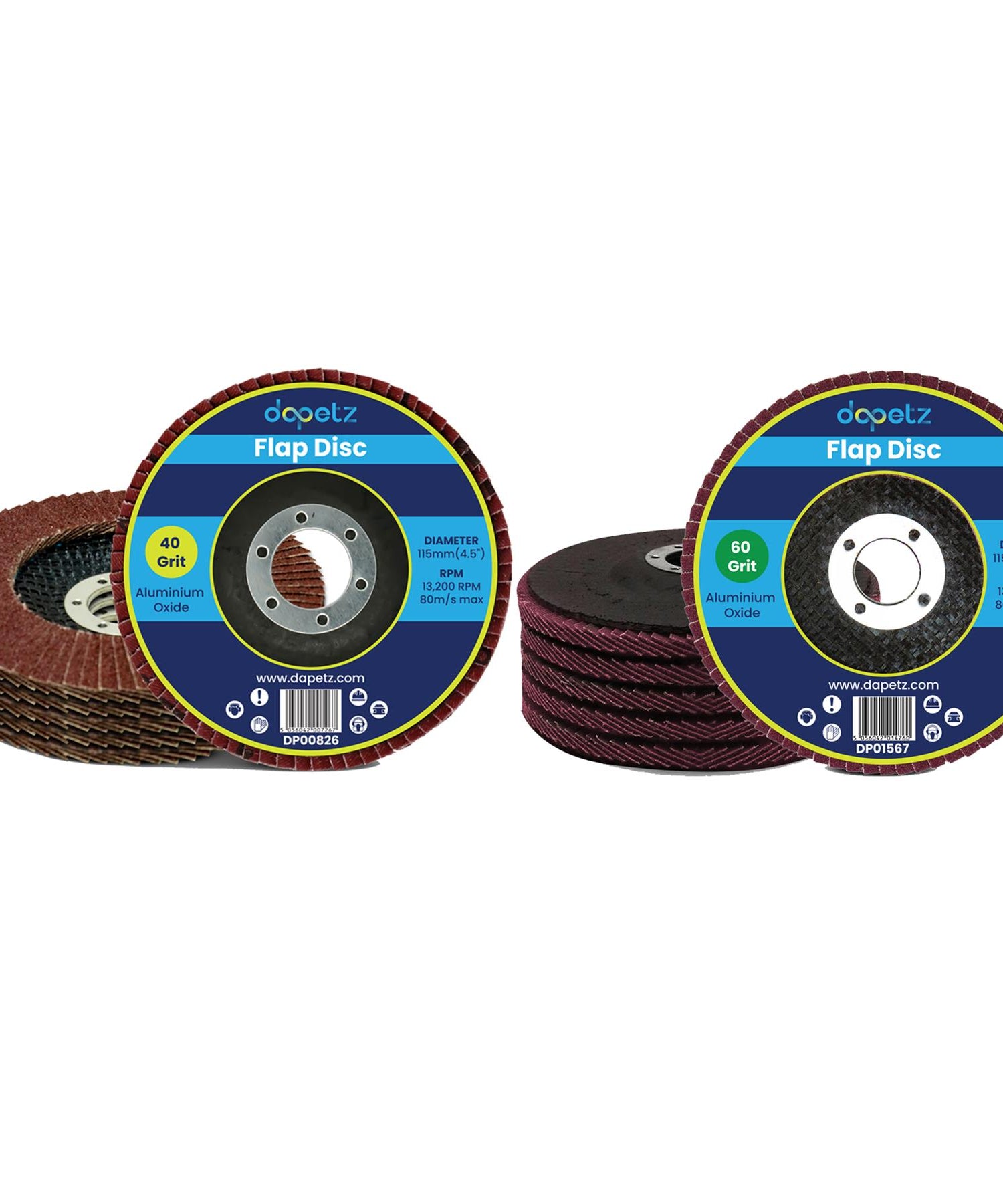 Flap Discs 115mm 40 60 80 120 Grit Grinding Sanding Angle Wheel 4.5" 10x By Dapetz