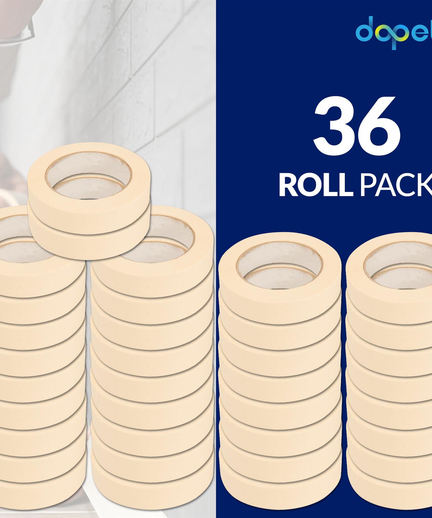 36PCS Masking Tape 25mm x 50m Professional Painting Automotive Auto Car White By Dapetz