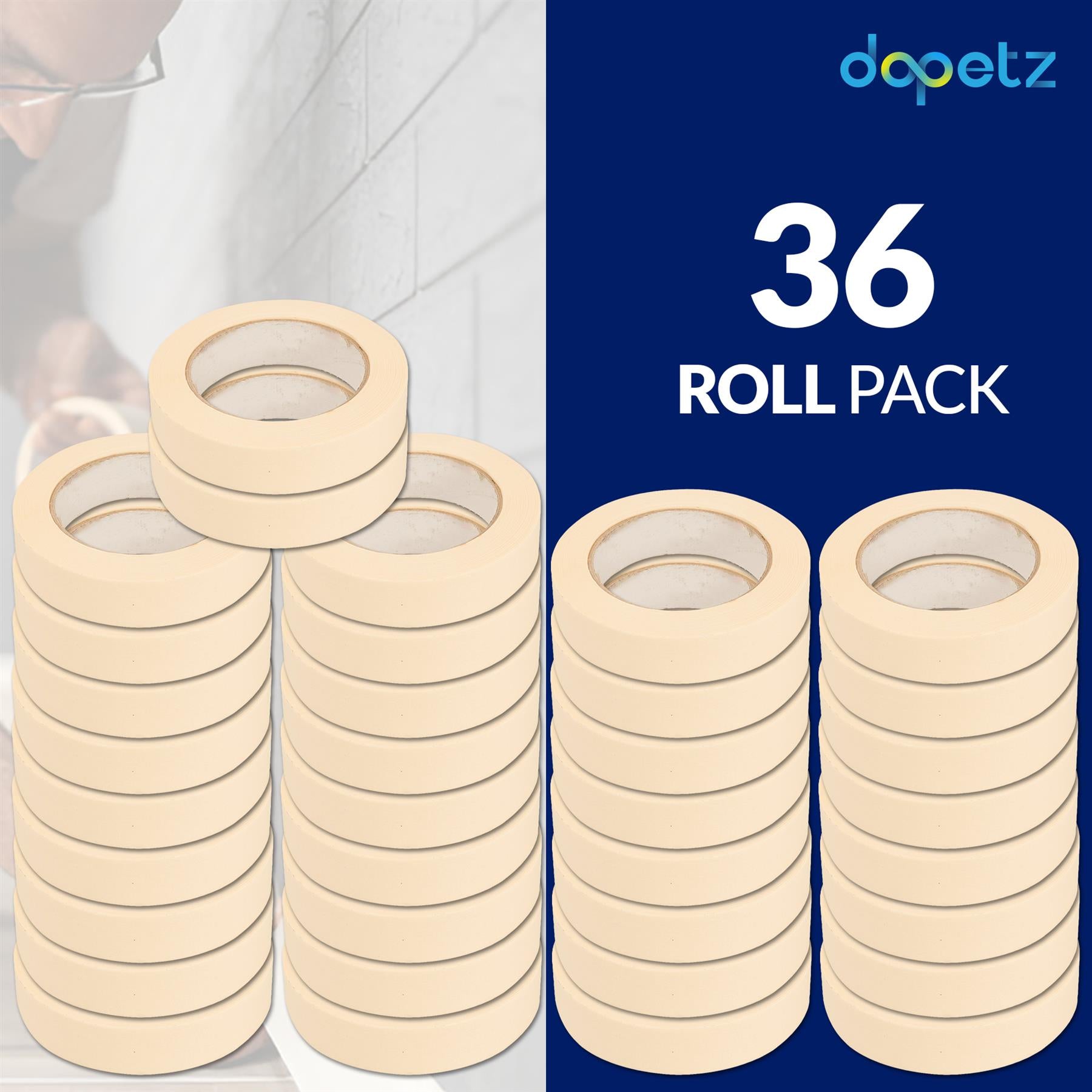36PCS Masking Tape 25mm x 50m Professional Painting Automotive Auto Car White By Dapetz