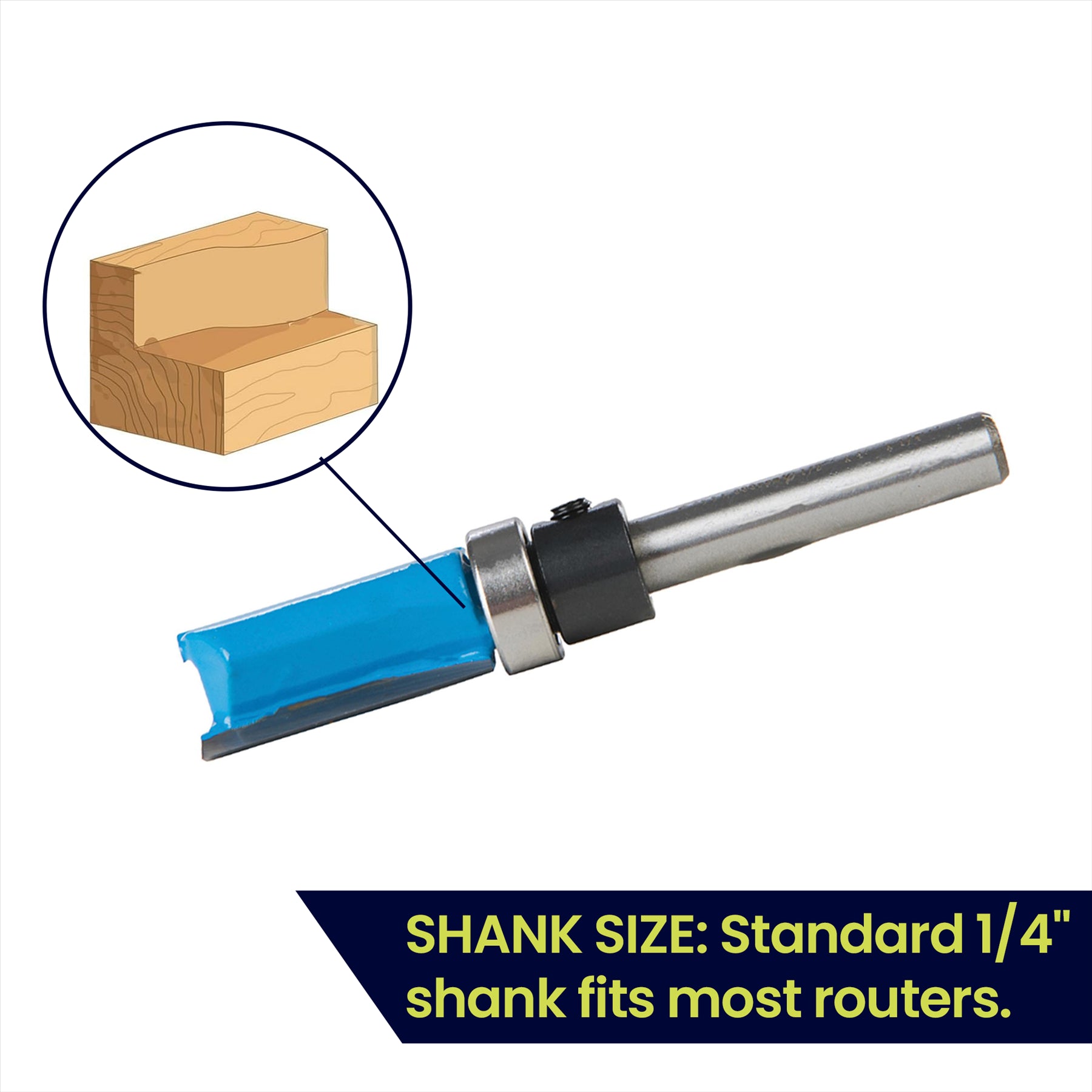 1/4" Shank Template Cutter & Flush Trim for Woodworking