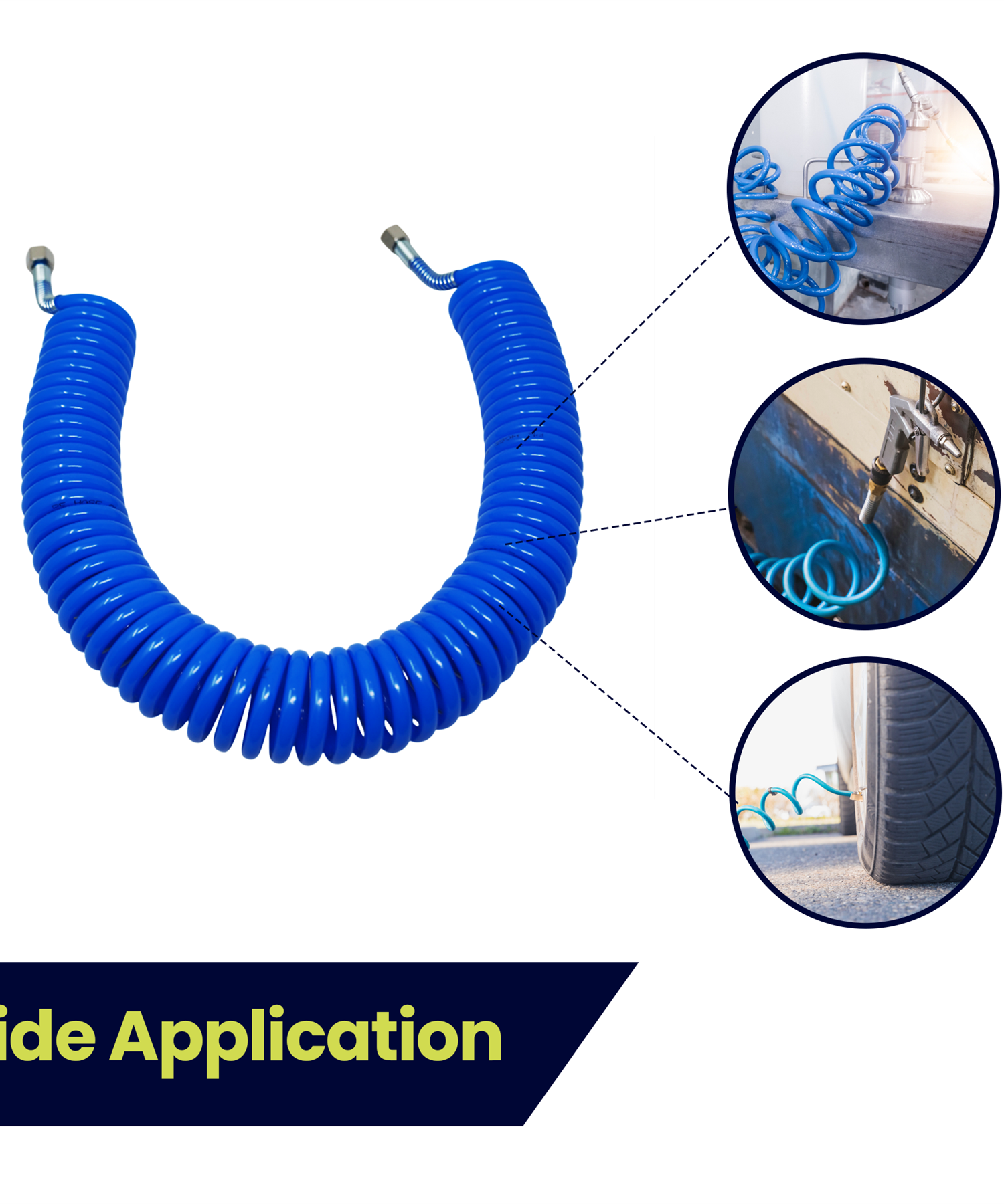 Coiled Air Hose 10M Air Tools Hose With 1/4" BSP Female Nut End Fittings 10 Bar by Daptez