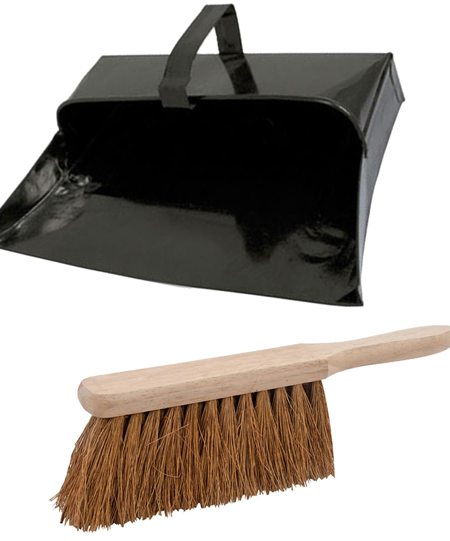 Strong Trade Metal Dustpan And Soft Wooden Hand Brush Dustpan Set for Desk, Table, Home Cleaning by Dapetz