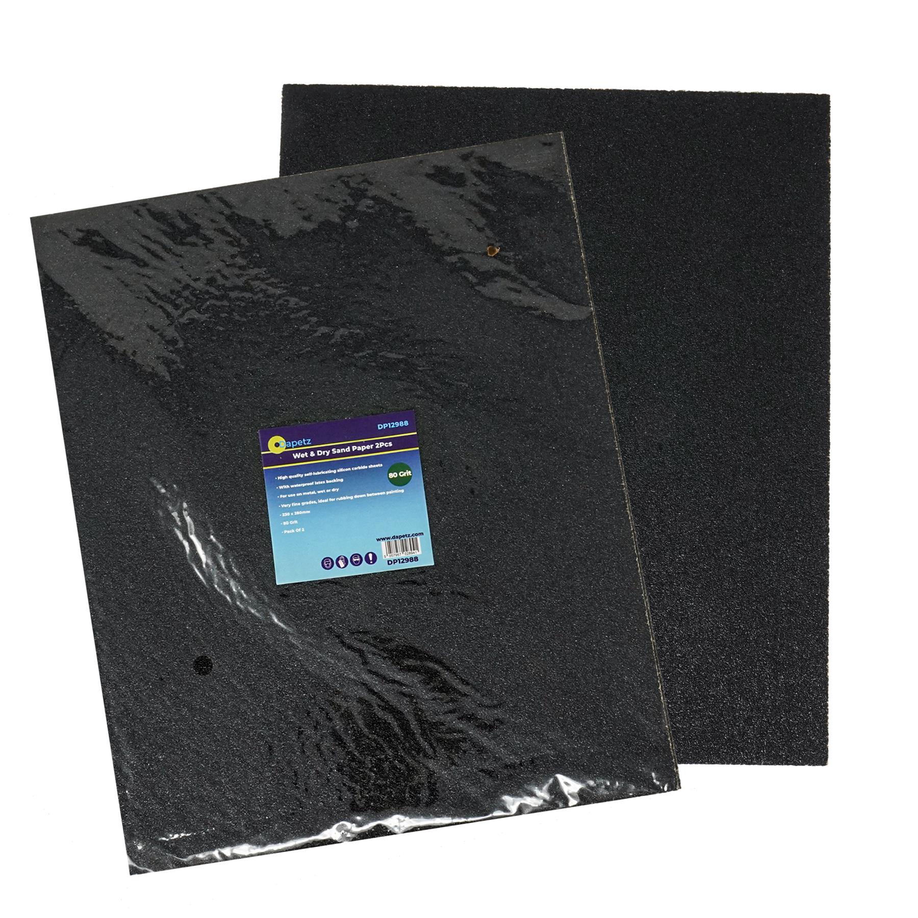Wet And Dry Sandpaper 80 Grit Sand Paper 230 x 280mm Sanding Finishing A4 2Pcs By Dapetz