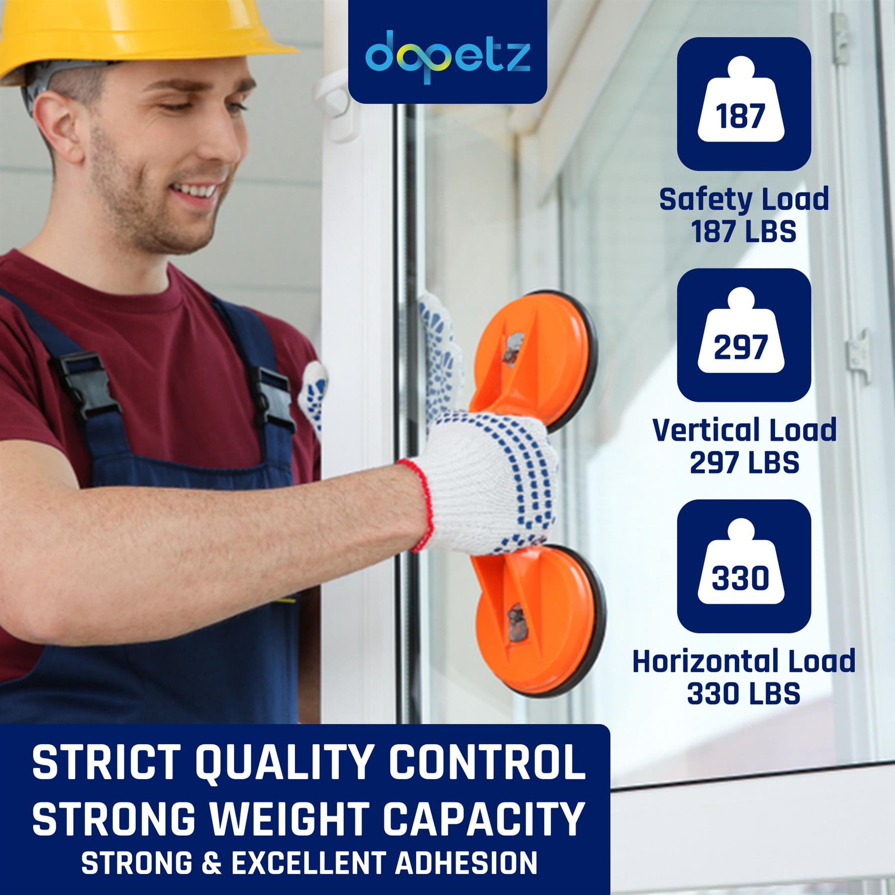 (Pack of 2) Glass Suction Lifter 70 Kg | Glass Suction Pads Vacuum Cup Suckers by Dapetz