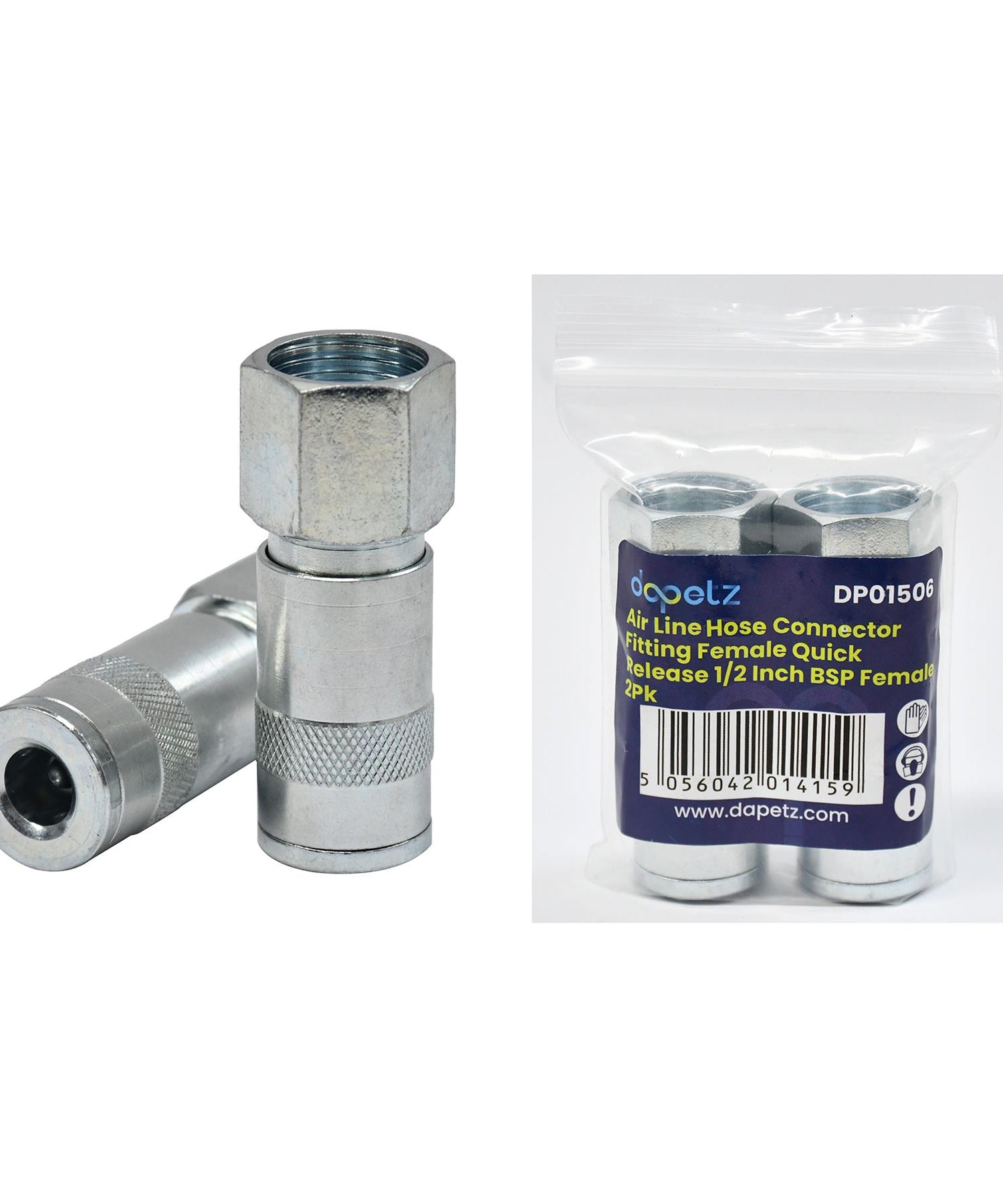 Vertex Air Line Fitting Quick Release Compressor Air Hose 1/2" Female Thread 2PC