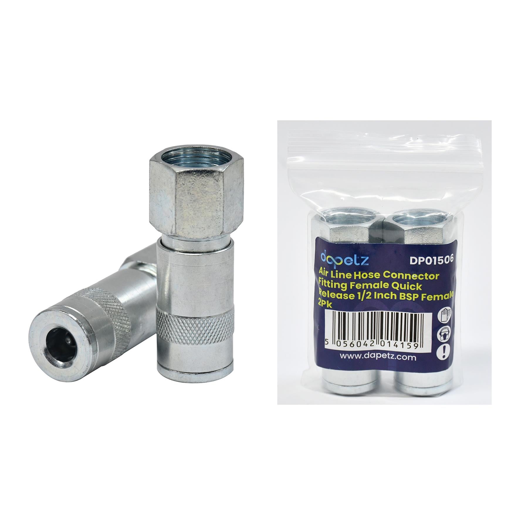 Vertex Air Line Fitting Quick Release Compressor Air Hose 1/2" Female Thread 2PC